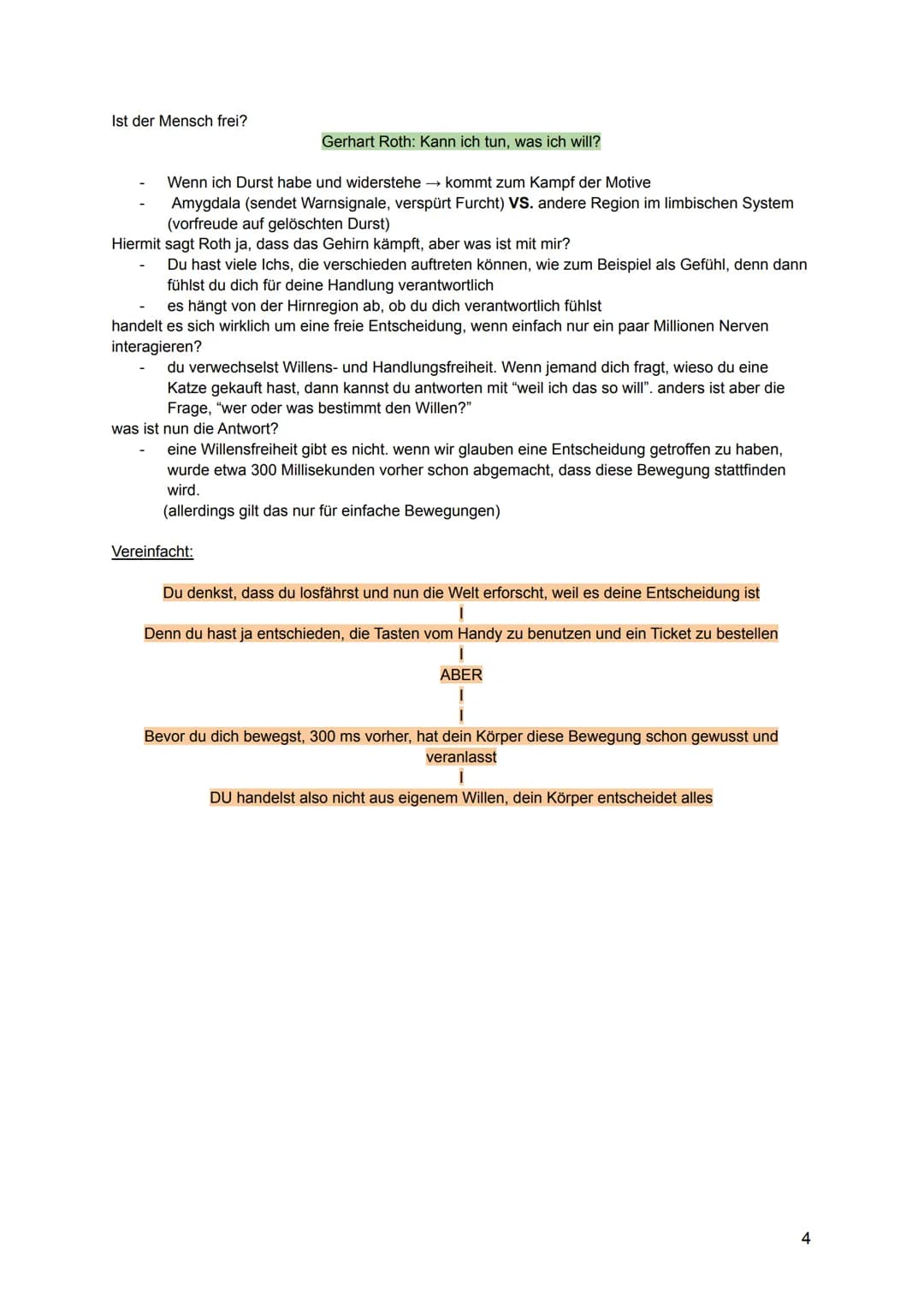 Religion
FREIHEIT
Zwischen Willensfreiheit und Determinismus:
Formen von Determinismus
vulgärer Determinismus
psychischer"
biologischer "
so