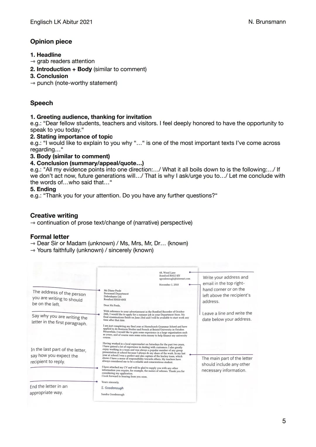 Englisch LK Abitur 2021
1)
Summary
1. Introduction
"The article/speech/poem ["title"] written/given by [author/speaker/poet] in [place] on [