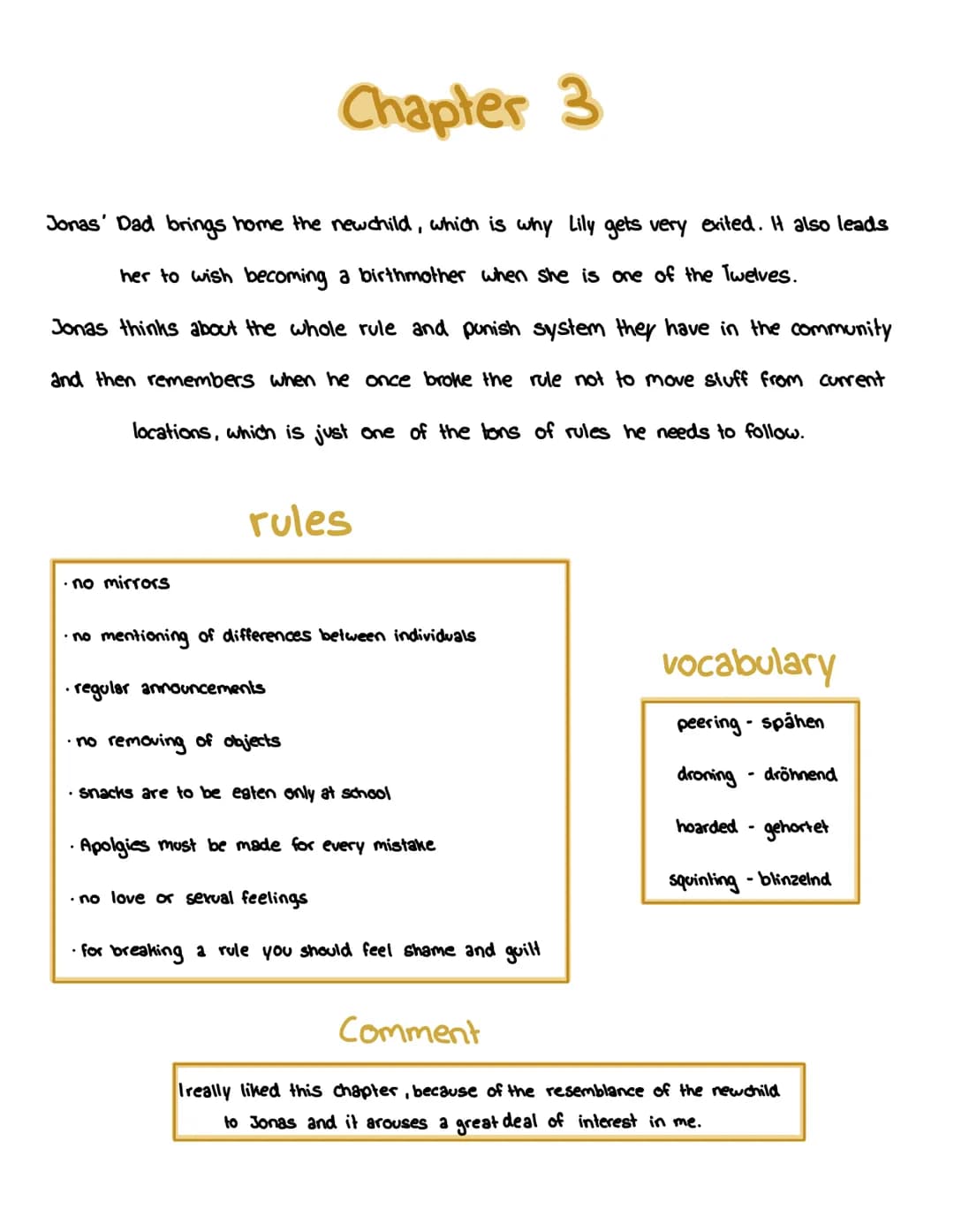 THE GIVER
Lois Lowry
Reading Log by Chapter 1
In the first chapter, you will learn about the community life and an older memory of Jonas
whi