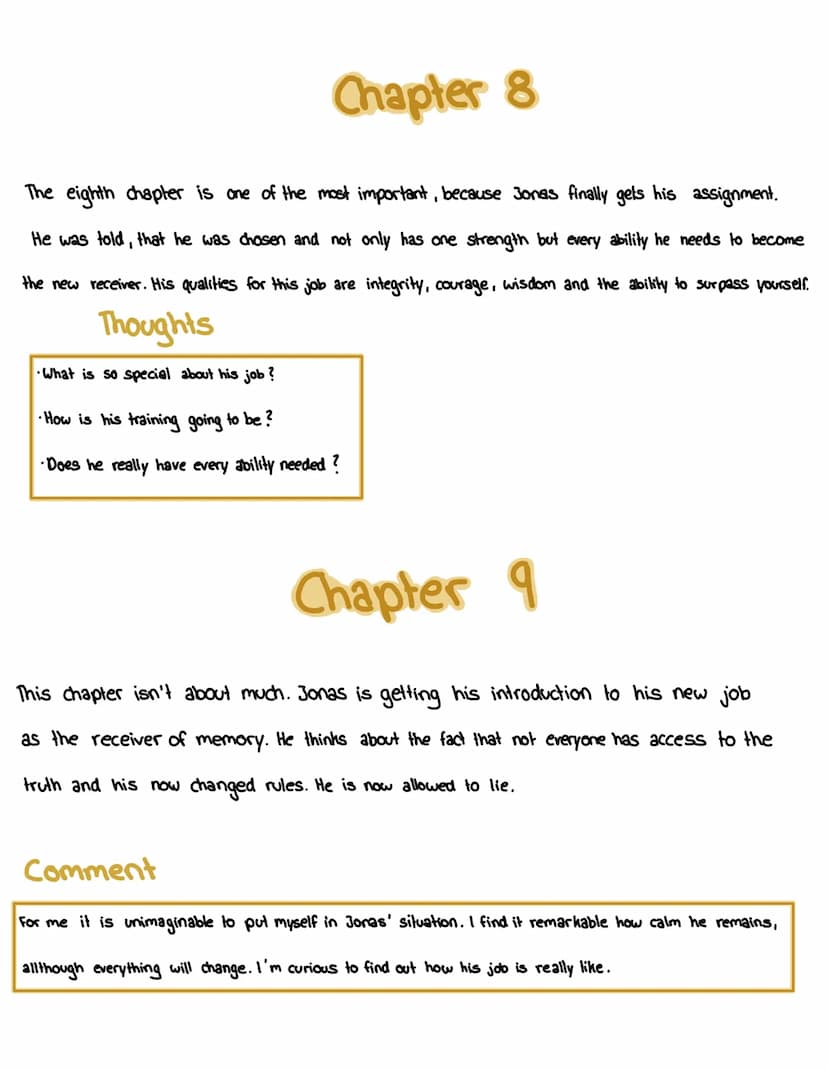 THE GIVER
Lois Lowry
Reading Log by Chapter 1
In the first chapter, you will learn about the community life and an older memory of Jonas
whi