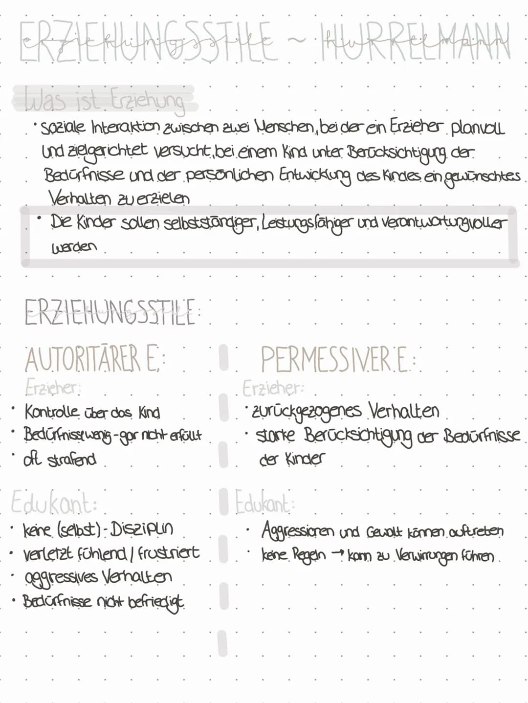 ERZIEHUNGSSTILE~ INURRELMANN
Was ist Erziehung
• Soziale Interaktion zwischen zwei Menschen, bei der ein Erzieher planvoll
und zielgerichtet