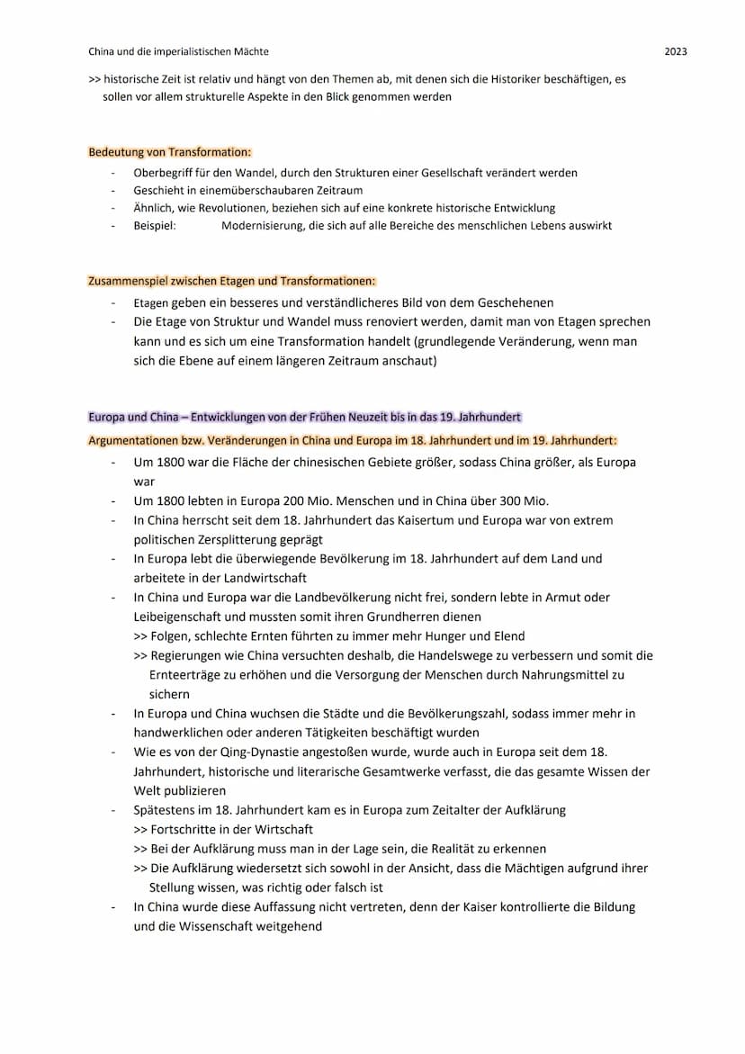 China und die imperialistischen Mächte
Geschichte Lernzettel
Entstehung und Aufgehen Chinas
Reich der Mitte:
Das Reich der Mitte ist zurückz