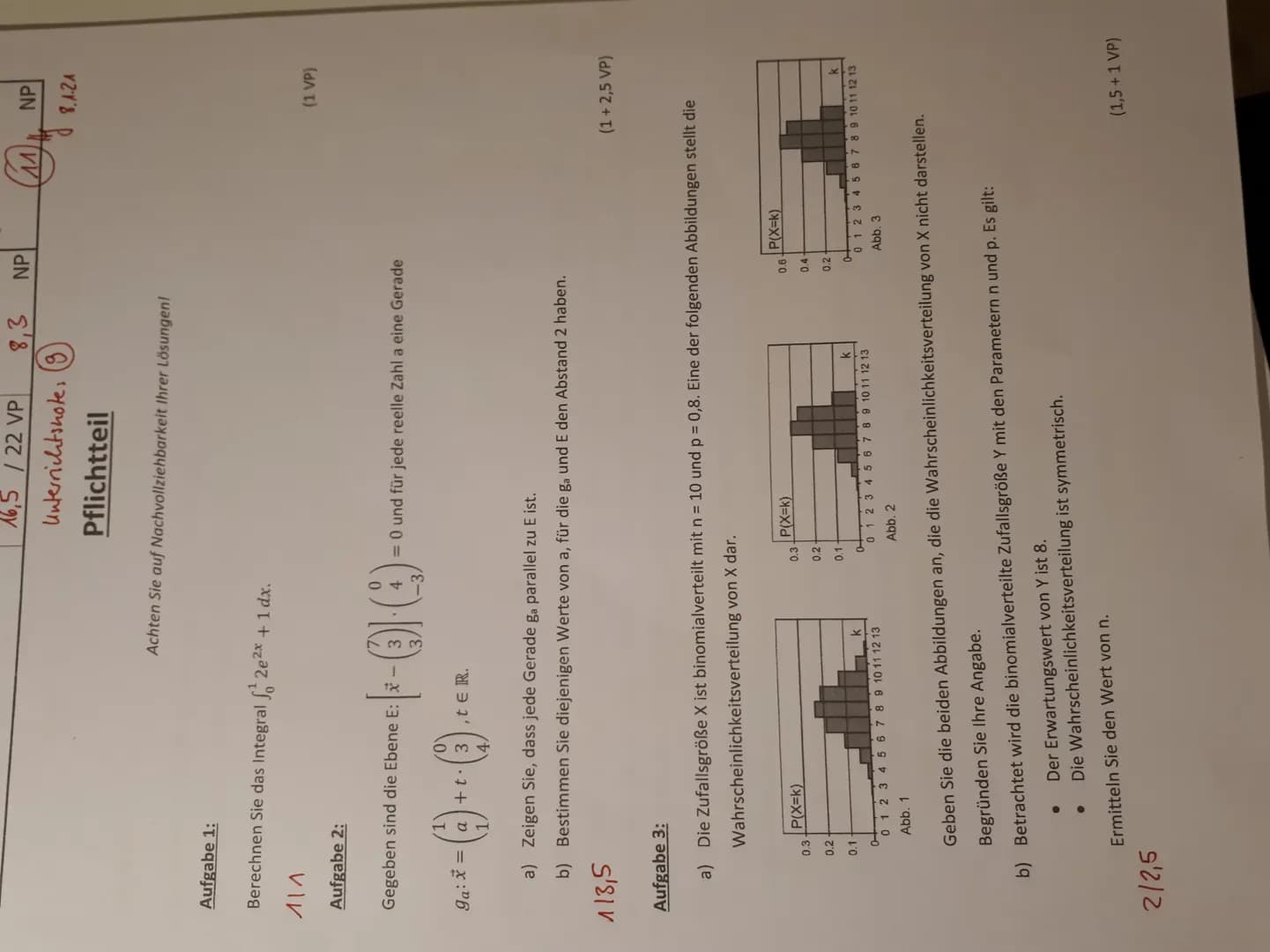 Aufgabe 1:
Berechnen Sie das Integral f2e²x + 1 dx.
111
Aufgabe 2:
Gegeben sind die Ebene E: *-
ga: x=a+t3,tER.
4
0.3
0.2
0.1
a) Zeigen Sie,