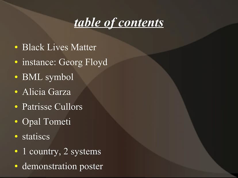 BLACK
LIVES
MATTER ●
• Black Lives Matter
• instance: Georg Floyd
BML symbol
Alicia Garza
Patrisse Cullors
Opal Tometi
●
●
• statiscs
table 