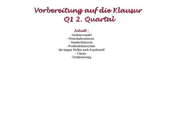 Know Vorbereitung; Strukturwandel, Wirtschaftssektoren, Standortfaktoren, Produktlebenszyklus, die langen Wellen nach Kondratieff, Cluster, Tertiärisierung  thumbnail