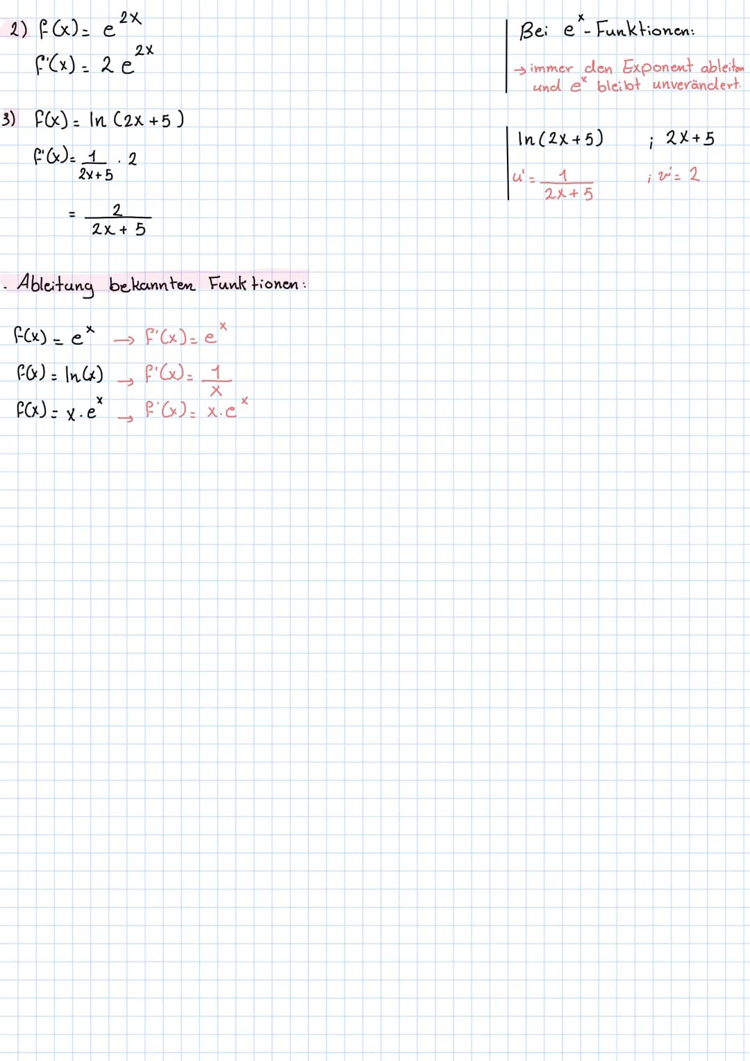 Produktregel
für f(x)= u(x). v(x) gilt:
Beispiele:
1) F(x) = (x³ + 1)(x-u)
f'(x) = (3x²). (x-u) + (x³ + 1). (1) | vereinfachen
2
-3x²-12x² +