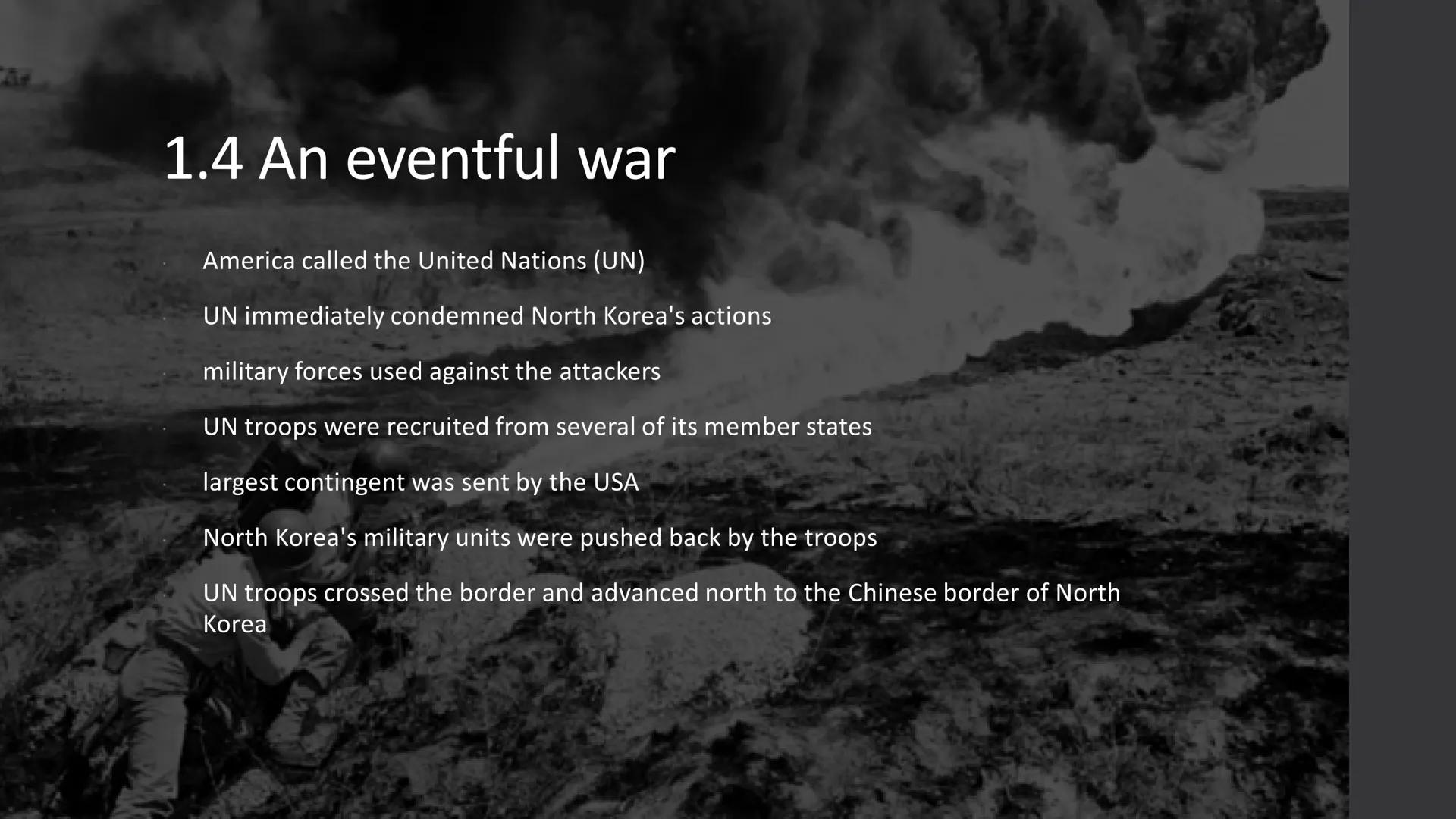 English
Presentation - Korean War, Vietnam War, The Hmong
The Korean War
General data and information
1950-1953
Korean Peninsula
Proxy war i