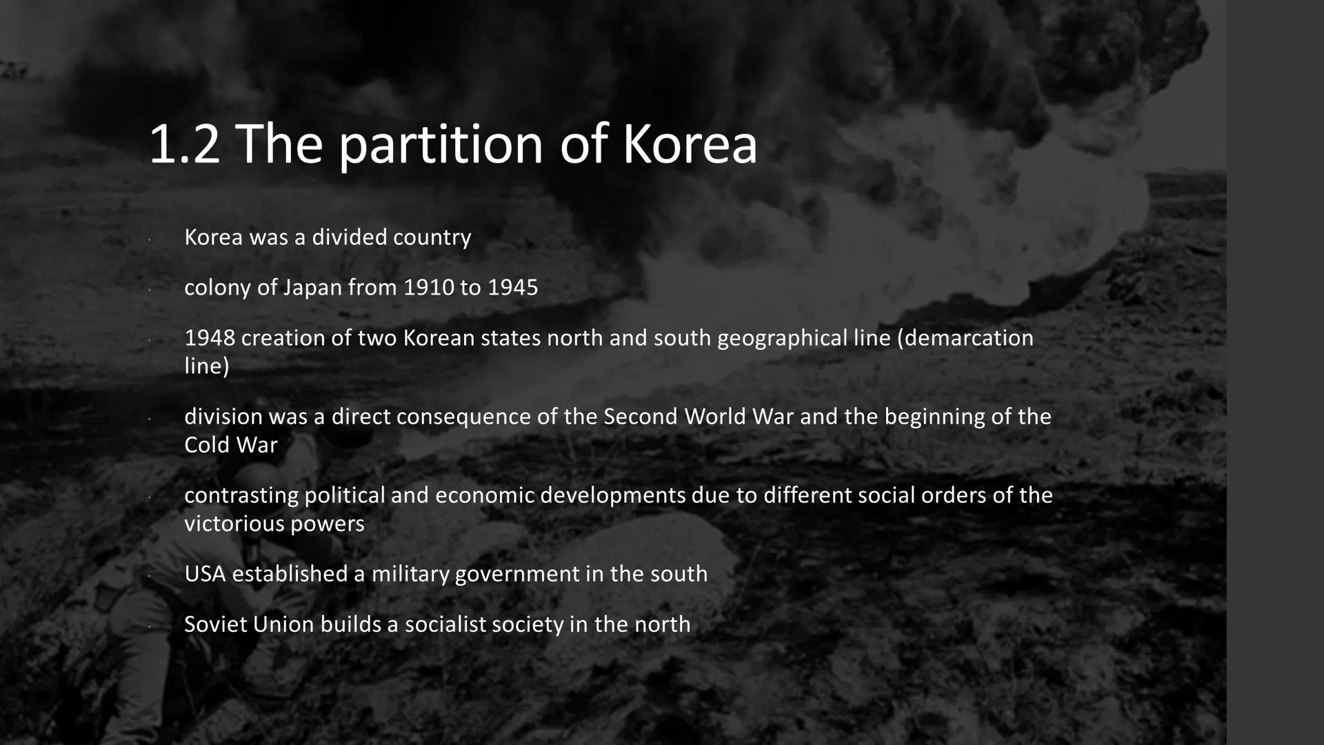 English
Presentation - Korean War, Vietnam War, The Hmong
The Korean War
General data and information
1950-1953
Korean Peninsula
Proxy war i