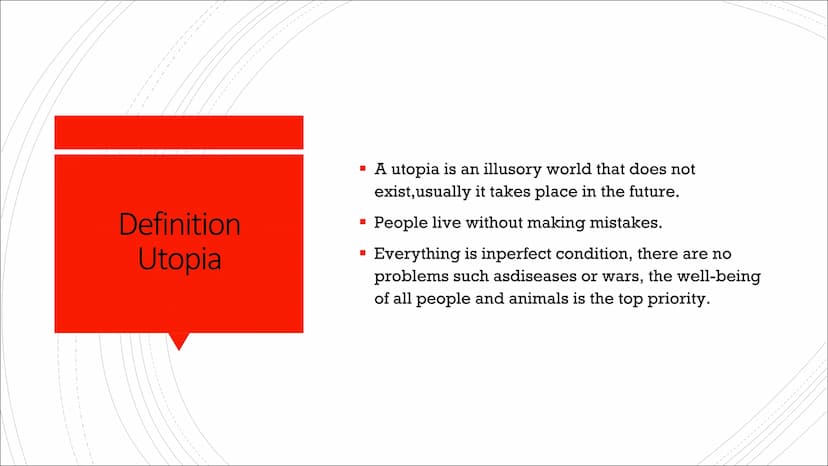 Utopia/ Dystopia ■
■
■
Table of content's
Definition Dystopia
Examples of dystopia
Definition Utopia
Examples of utopia Definition
Dystopia
