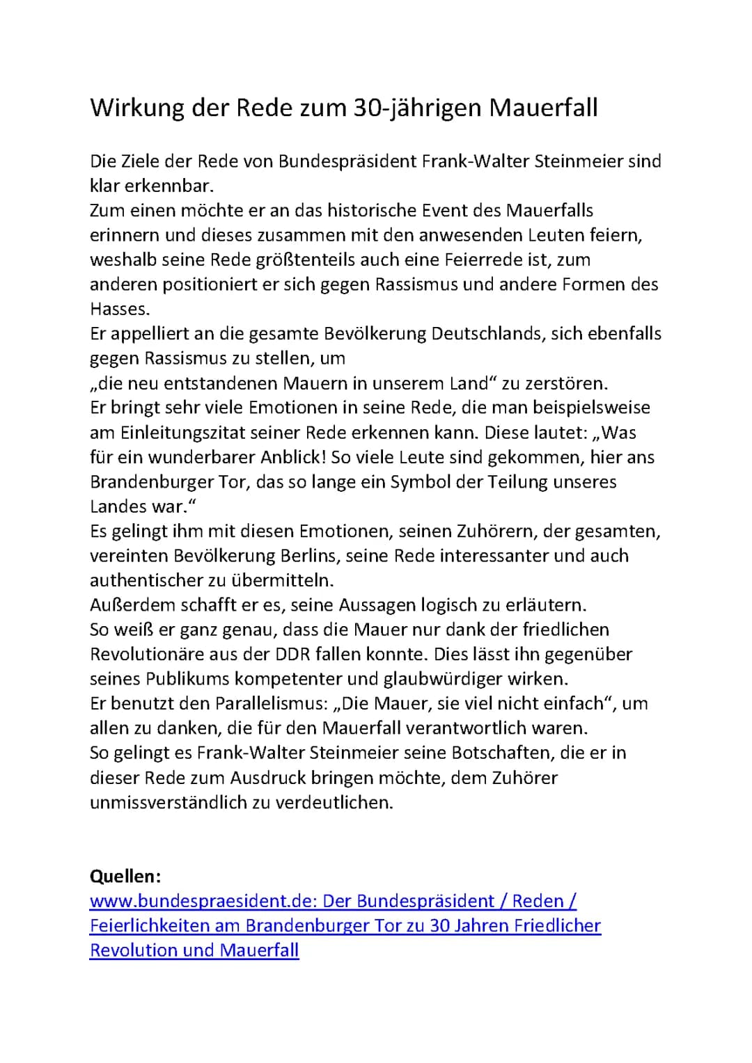 Was hat sich durch den Mauerfall verändert? Frank-Walter Steinmeier erklärt