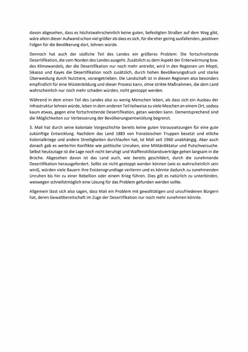 Ein Sahelstaat mit kolonialem Erbe -Mali (Direcke, S.108f)
Aufgaben:
1.Lokalisiere den Staat Mali und kennzeichne das naturräumliche Potenzi