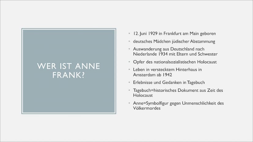 ●
●
●
●
●
●
INHALTSVERZEICHNIS
Einstieg
Lebenslauf
Geschichtlicher Hintergrund
Zum Tagebuch/Inhalt
Analyse erster Eintrag
Analyse Brief an K