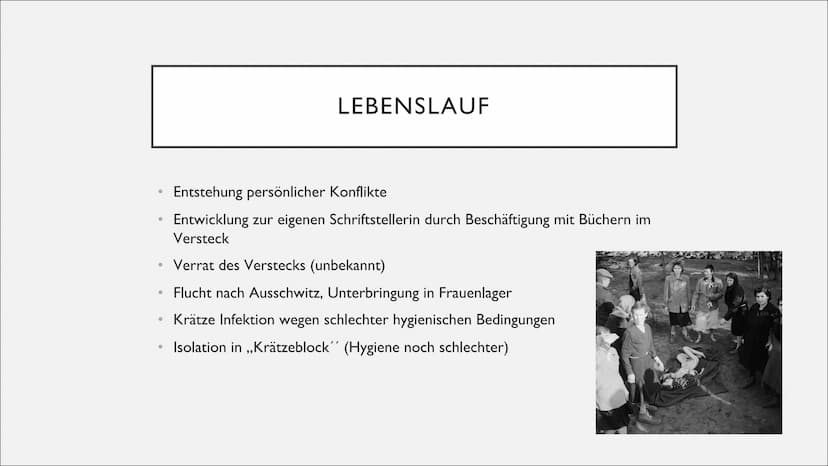 ●
●
●
●
●
●
INHALTSVERZEICHNIS
Einstieg
Lebenslauf
Geschichtlicher Hintergrund
Zum Tagebuch/Inhalt
Analyse erster Eintrag
Analyse Brief an K