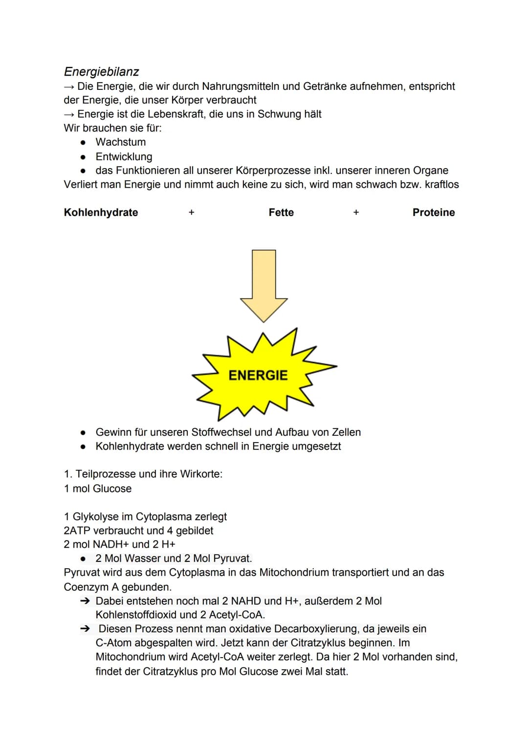 Zellatmung:
Biologie-Klausur Nr.2
-Stoffwechsel-
Die Zellatmung findet in dem Mitochondrium statt. bei Menschen, Pflanzen
und Tieren.
● währ