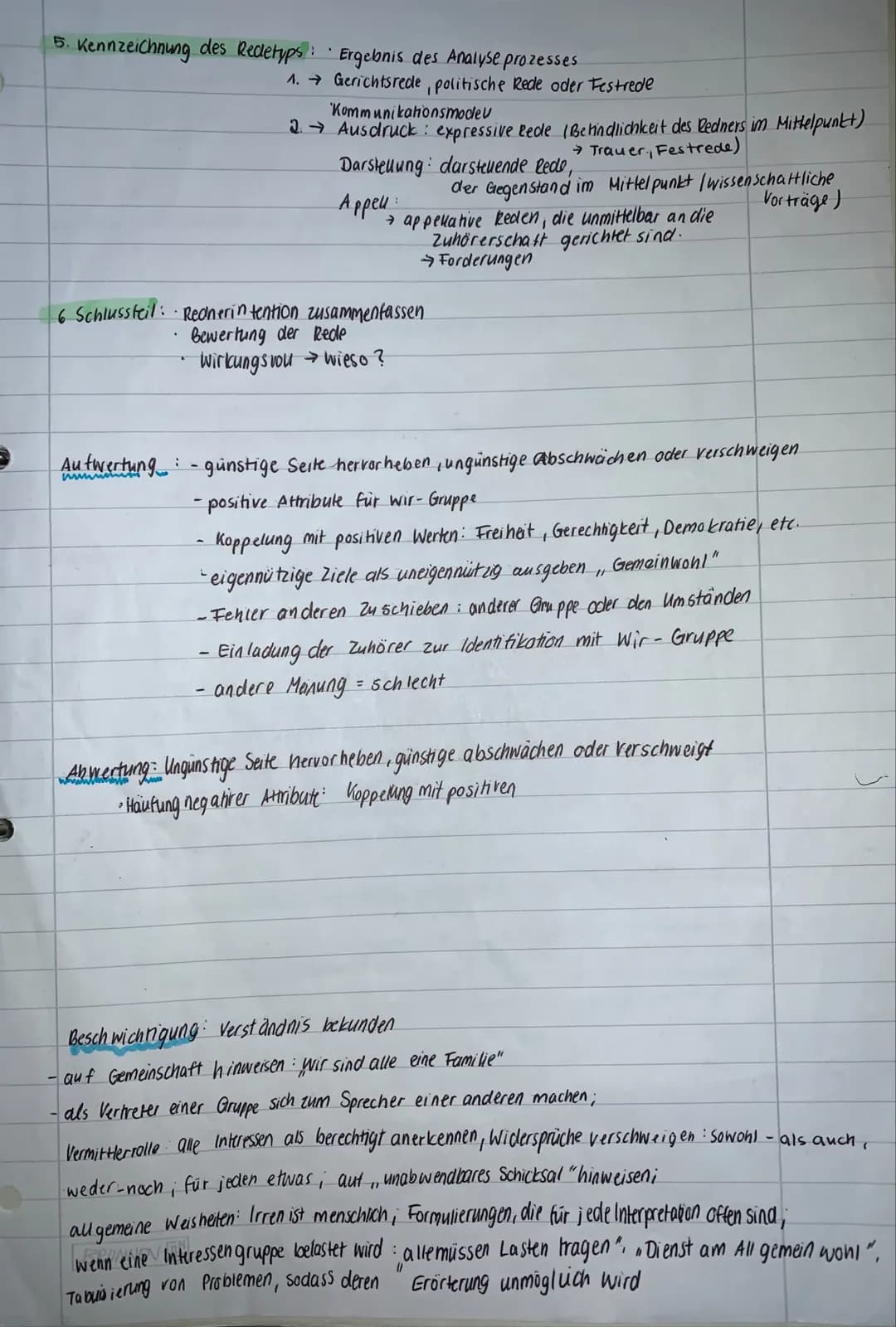 5. Kennzeichnung des Recetyps:· Ergebnis des Analyse prozesses
1. → Gerichtsrede, politische Rede oder Festrede
Kommunikationsmodev
2. → Aus