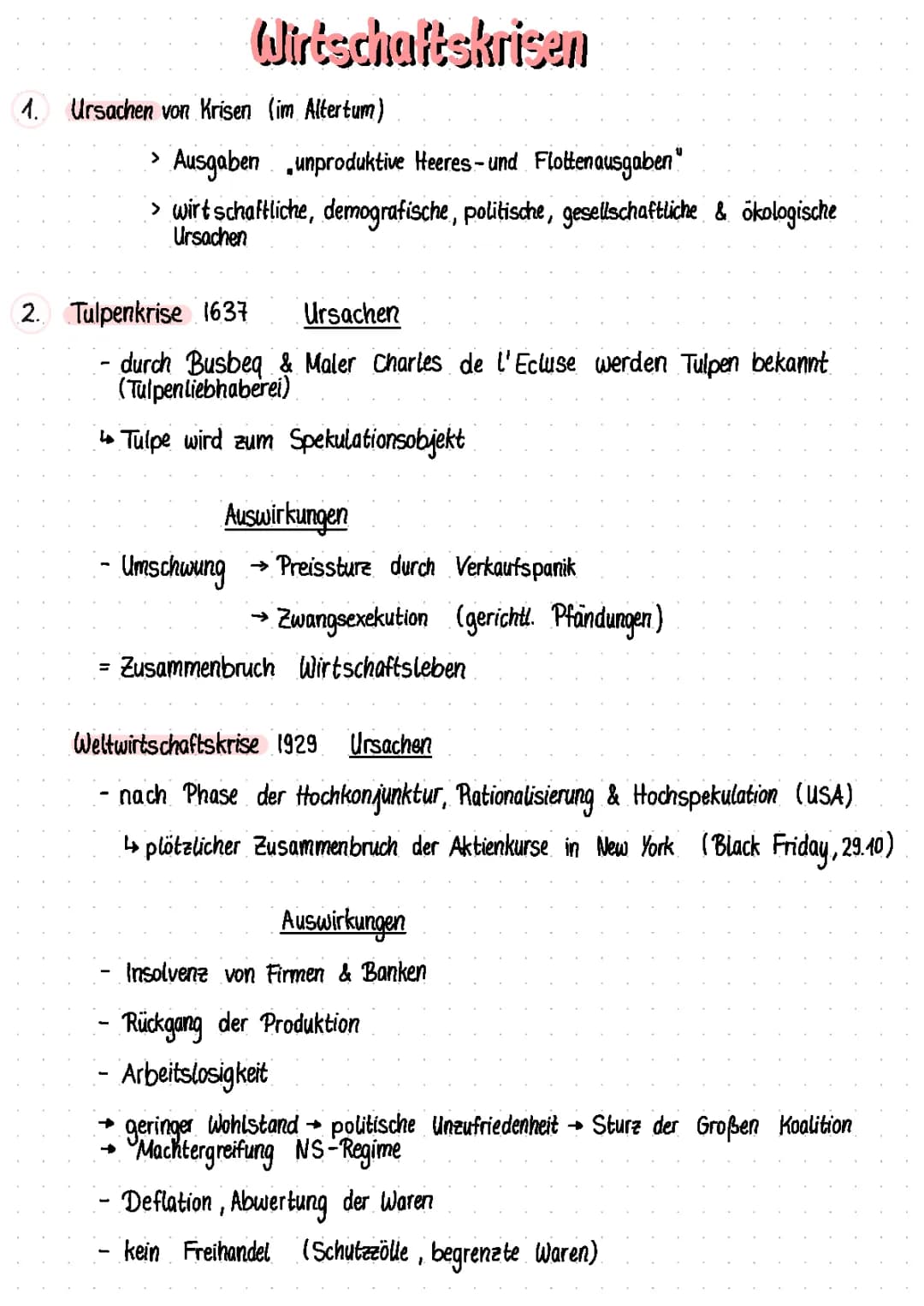 Wirtschaftskrisen - Ursachen und Auswirkungen