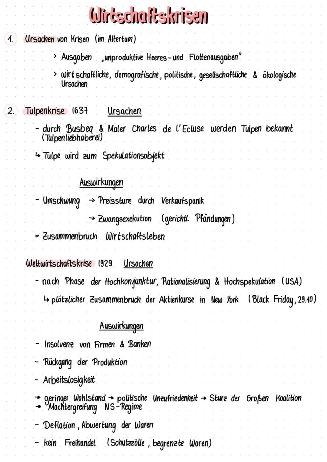 1. Ursachen von Krisen (im Altertum)
Wirtschaftskrisen
>
Ausgaben unproduktive Heeres- und Flottenausgaben"
> wirtschaftliche, demografische
