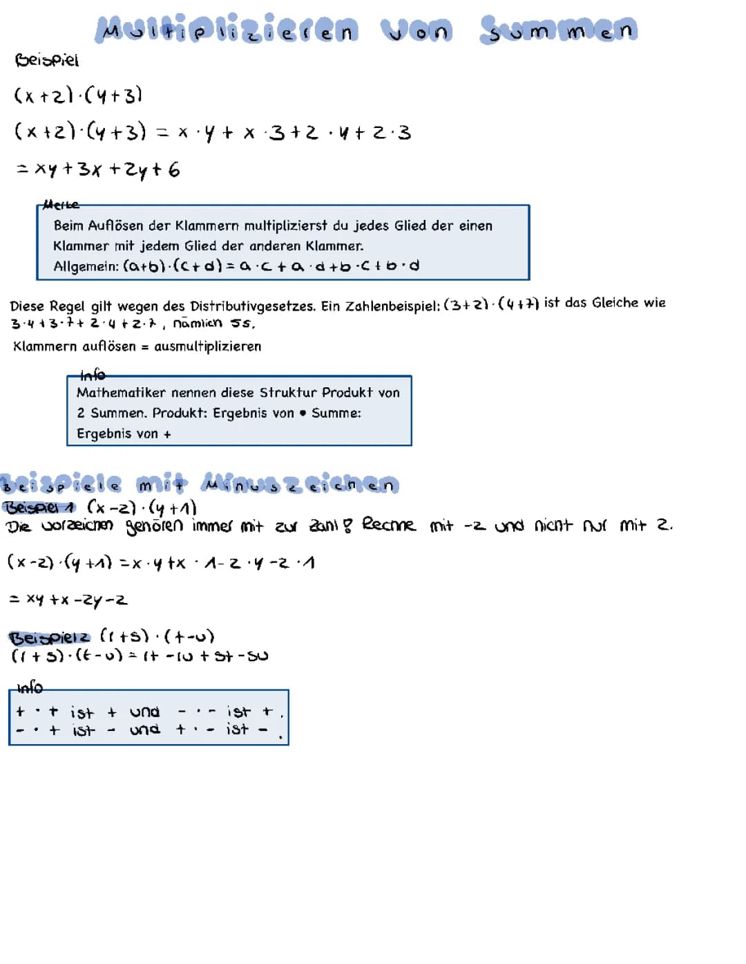  multiplizieren von Summen 