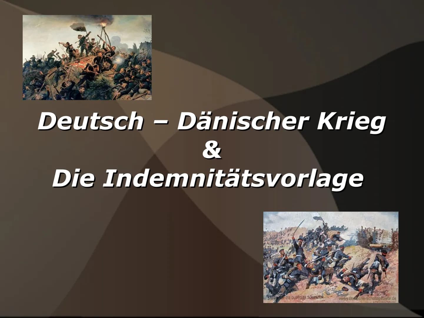 
<h2 id="hintergrndeauslser">Hintergründe / Auslöser</h2>
<p>Der Deutsch-Dänische Krieg wurde durch die Eskalation der Schleswig-Holstein-Fr