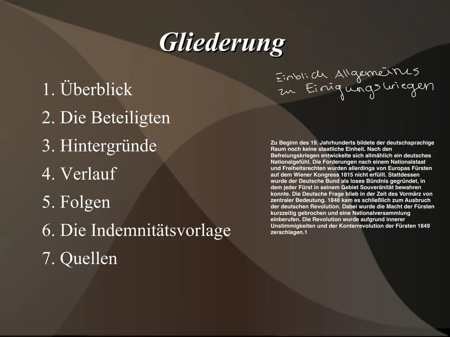 
<h2 id="hintergrndeauslser">Hintergründe / Auslöser</h2>
<p>Der Deutsch-Dänische Krieg wurde durch die Eskalation der Schleswig-Holstein-Fr