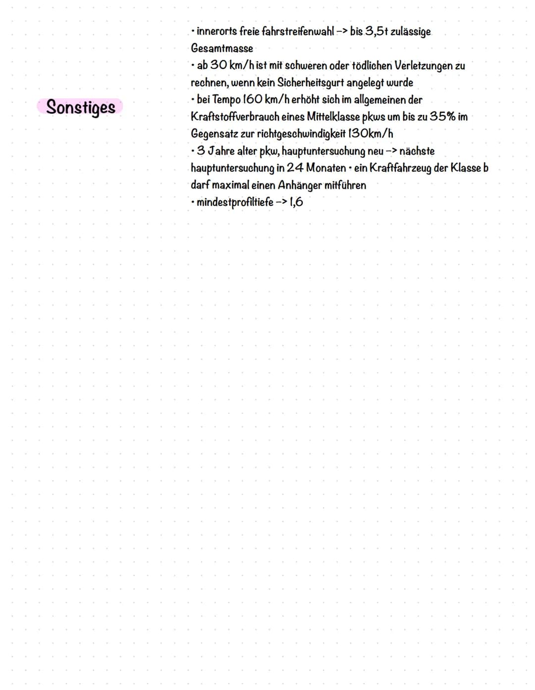  Theorieprüfung
Alle wichtigen Zahlen
Faustformeln
Halten
&
Parken
Seitenabstand
Reaktionsweg =
Weg in einer Sekunde (Geschwindigkeit: 10) x