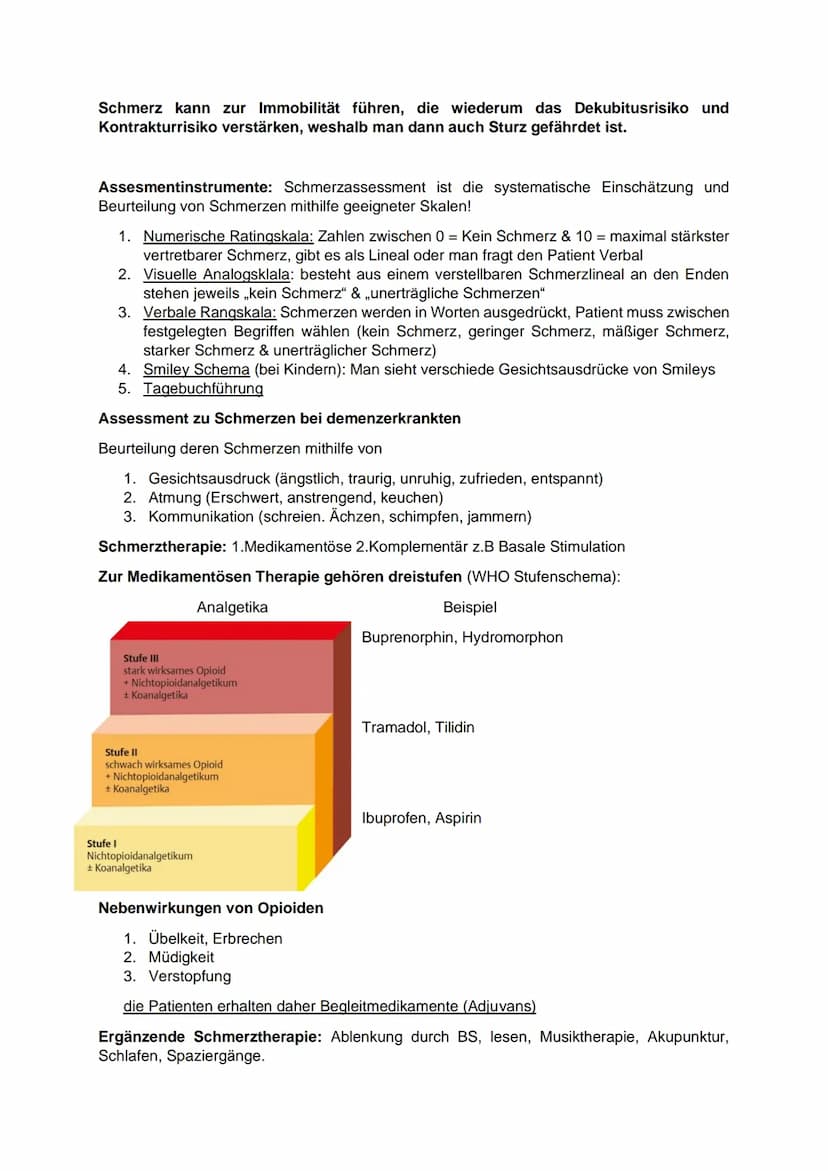 Schmerz
Def: Schmerz ist ein unangenehmes Sinnes und Gefühlserlebnis, das mit einer tatsächlichen
oder drohenden Gewebeschädigung verknüpft 