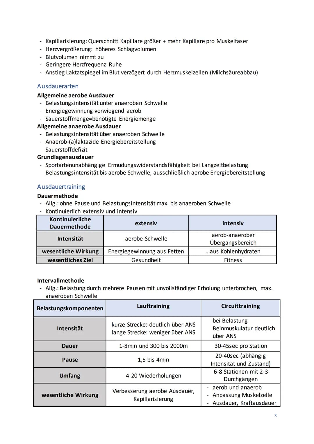 Sport Klausur 2 - Gesetzmäßigkeiten und Ausdauer
Themen:
Wirkungen eines regelmäßigen
Ausdauertrainings
Trainingsprinzipien
- Qualitätsgeset