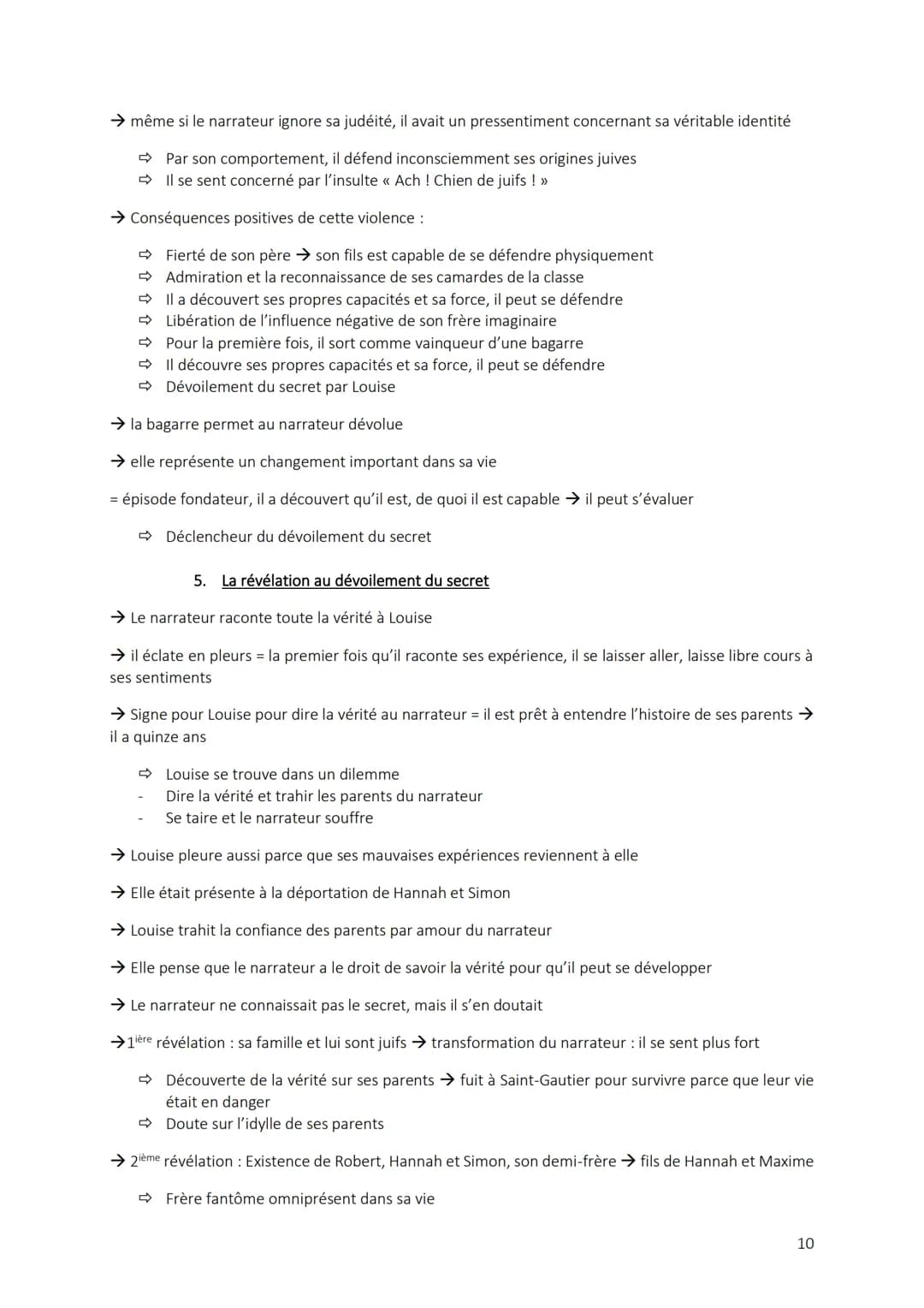 PHILIPPE GRIMBERT LE SECRET
CHAPITRE 1
1. Le narrateur
→ Fils unique, surprotection du fils se sent seul, peureuse et triste → il pleure sou