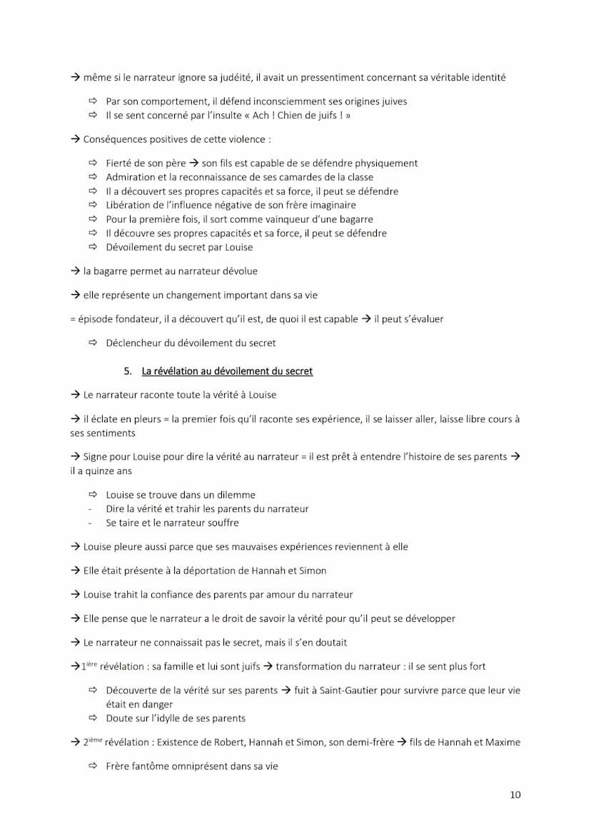 PHILIPPE GRIMBERT LE SECRET
CHAPITRE 1
1. Le narrateur
→ Fils unique, surprotection du fils se sent seul, peureuse et triste → il pleure sou