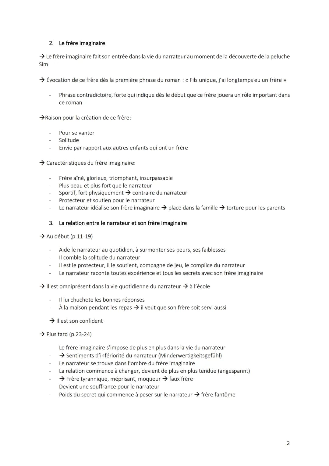 PHILIPPE GRIMBERT LE SECRET
CHAPITRE 1
1. Le narrateur
→ Fils unique, surprotection du fils se sent seul, peureuse et triste → il pleure sou