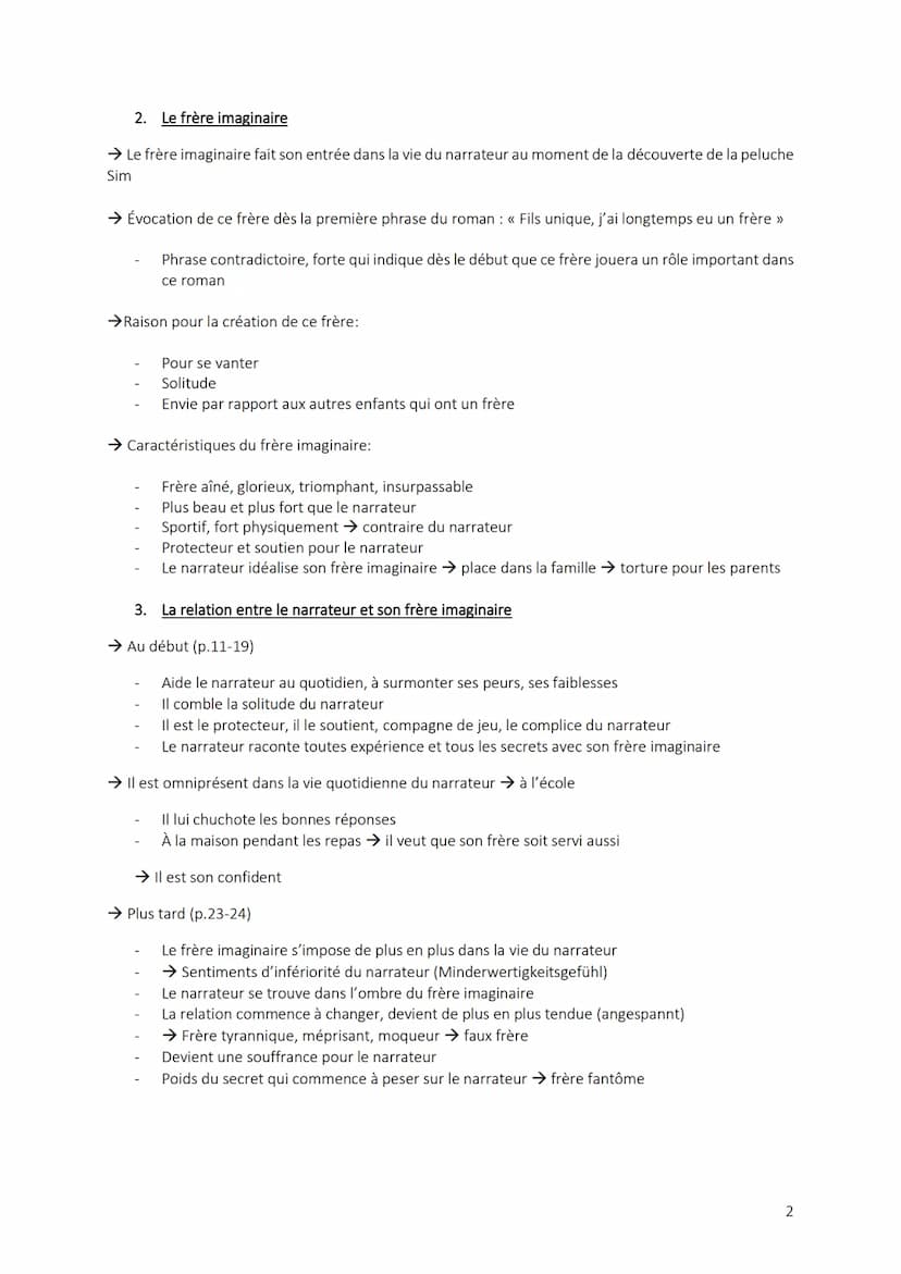 PHILIPPE GRIMBERT LE SECRET
CHAPITRE 1
1. Le narrateur
→ Fils unique, surprotection du fils se sent seul, peureuse et triste → il pleure sou