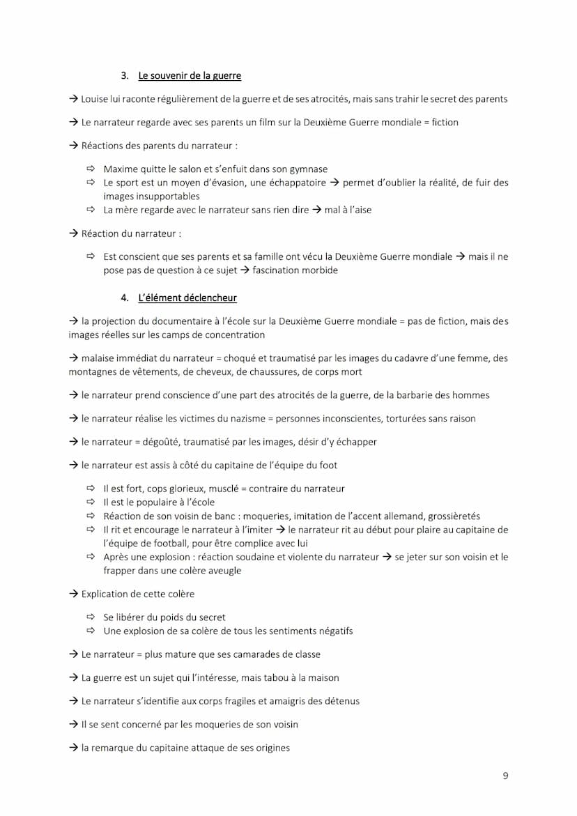 PHILIPPE GRIMBERT LE SECRET
CHAPITRE 1
1. Le narrateur
→ Fils unique, surprotection du fils se sent seul, peureuse et triste → il pleure sou