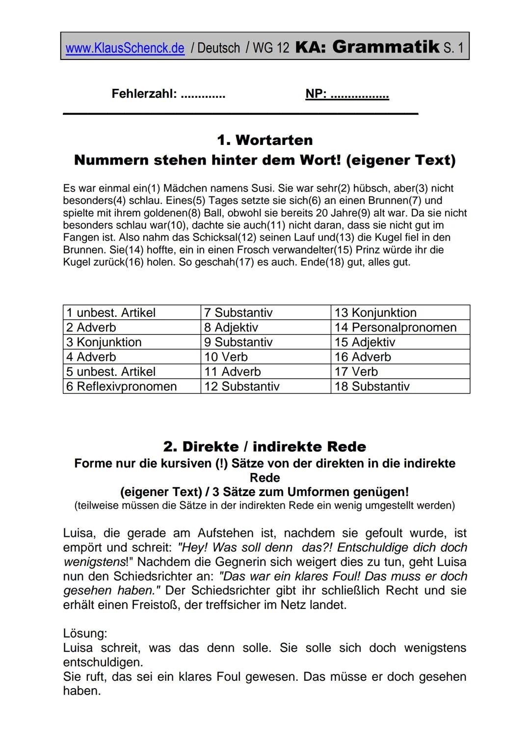www.KlausSchenck.de / Deutsch / WG 12 KA: Grammatik... / S. 1

(Deutsch/Grammatik/KAWortZeit-WG12-16-Übungsmaterial)

Fehlerzahl: ..........