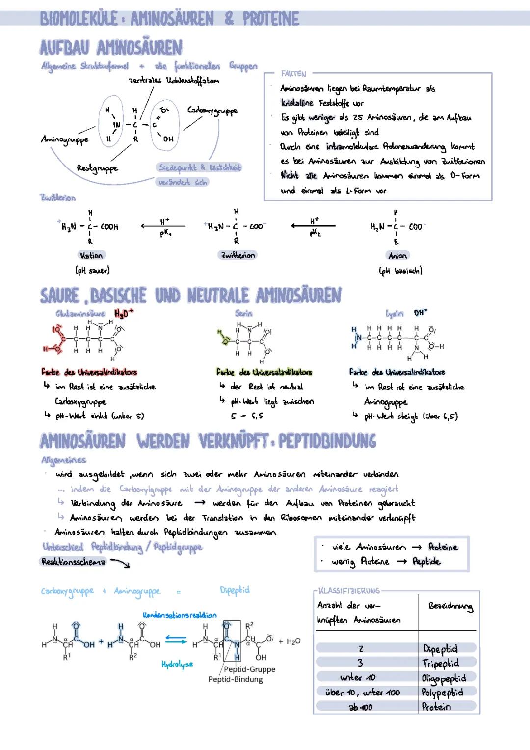 Biomoleküle: Aminosäuren & Proteine 