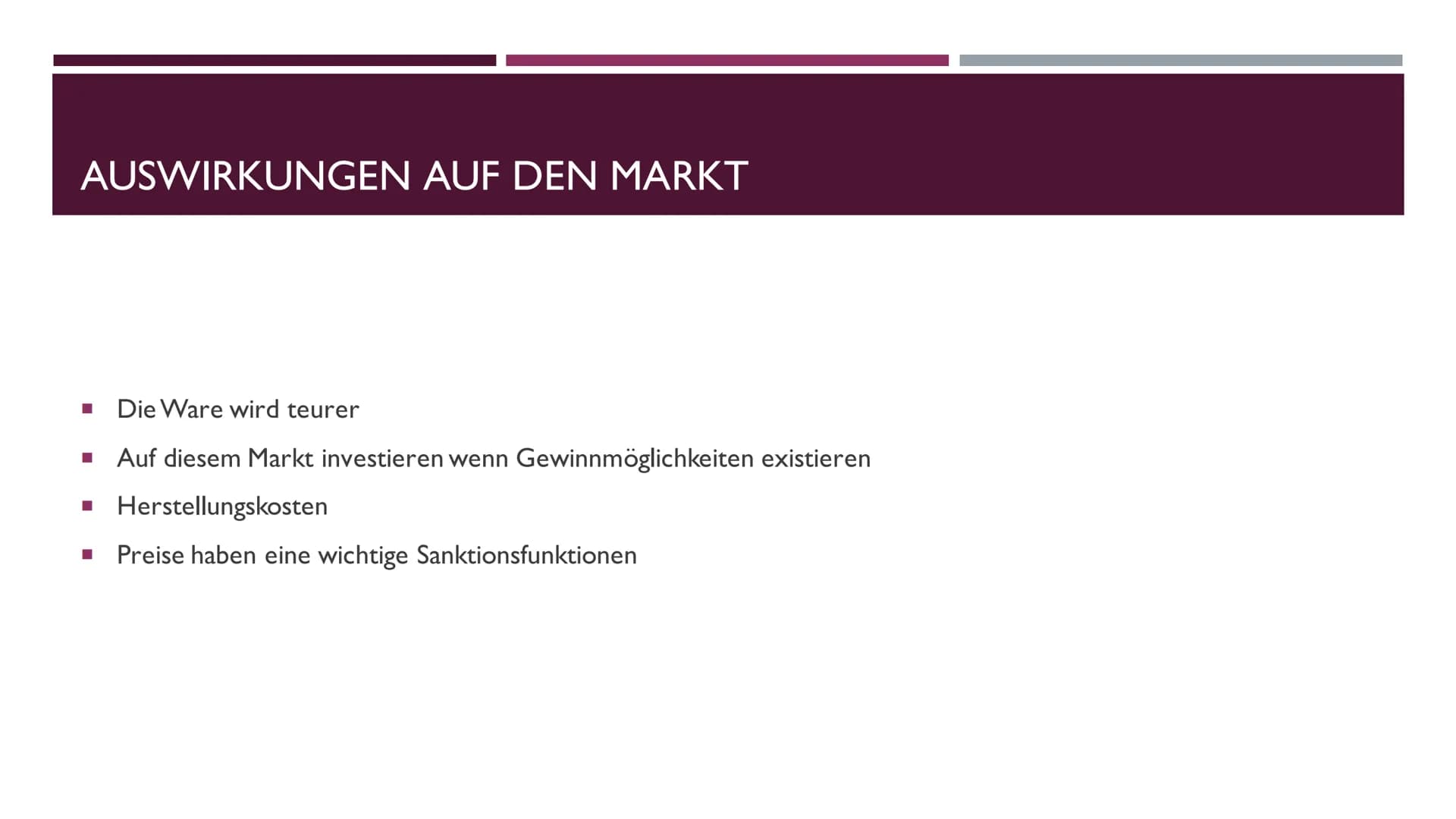 PREISBILDUNG INHALTSVERZEICHNIS
■ Preisbildung
■ Auktionsmodell
■ Auswirkungen auf den Markt
■ Video PREISBILDUNG
I
I
Wie? --> durch Angebot