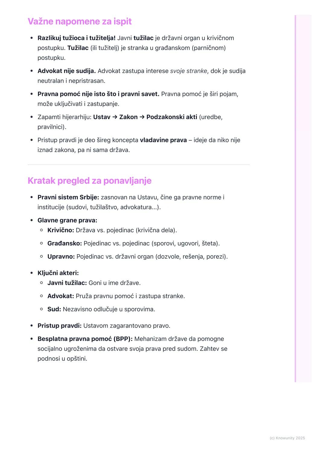 # Pravni sistem Srbije i pristup
pravdi

Uvod u pravni sistem i pristup pravdi

Pravni sistem jedne države predstavlja skup svih pravnih nor
