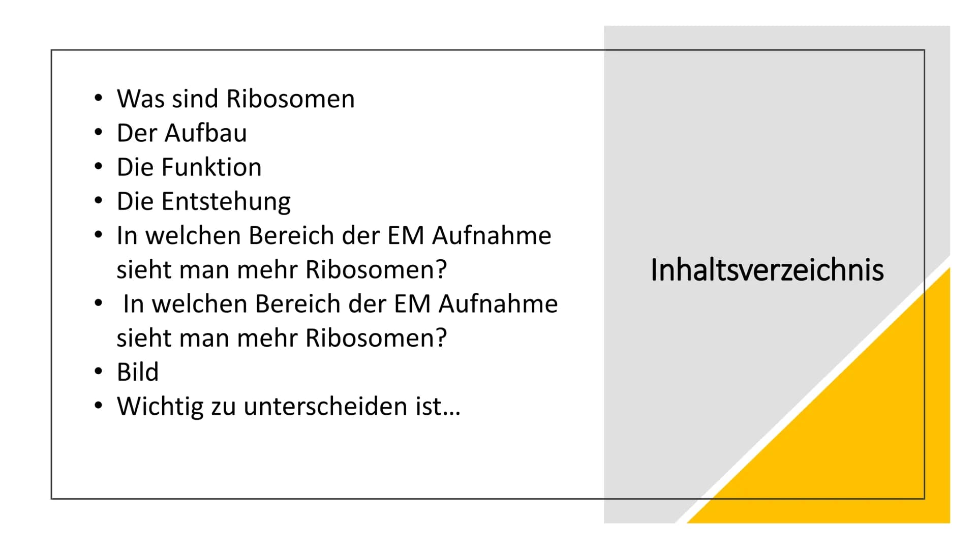 RIBOSOME
Large
subunit
Small subunit
mRNA
Die
Ribosomen
Von Luna & Daria • Was sind Ribosomen
• Der Aufbau
• Die Funktion
●
• Die Entstehung
