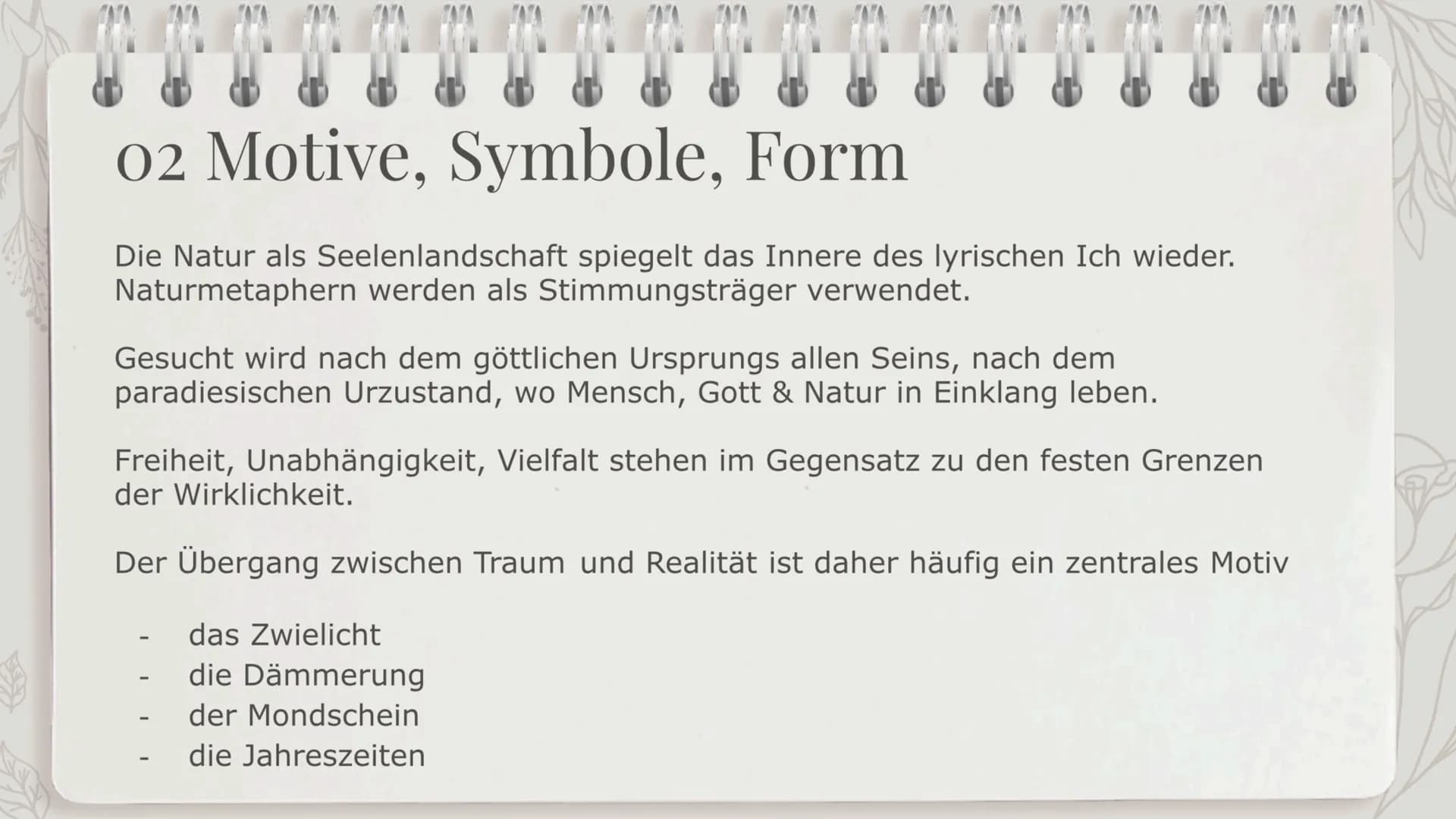 Epoche der
Romantik
3m Inhalt
01
Historischer
Hintergrund
02
Motive,
Symbole, Form
$$
03
Bekannte
Werke 01 Historischer Hintergrund
Die Epoc