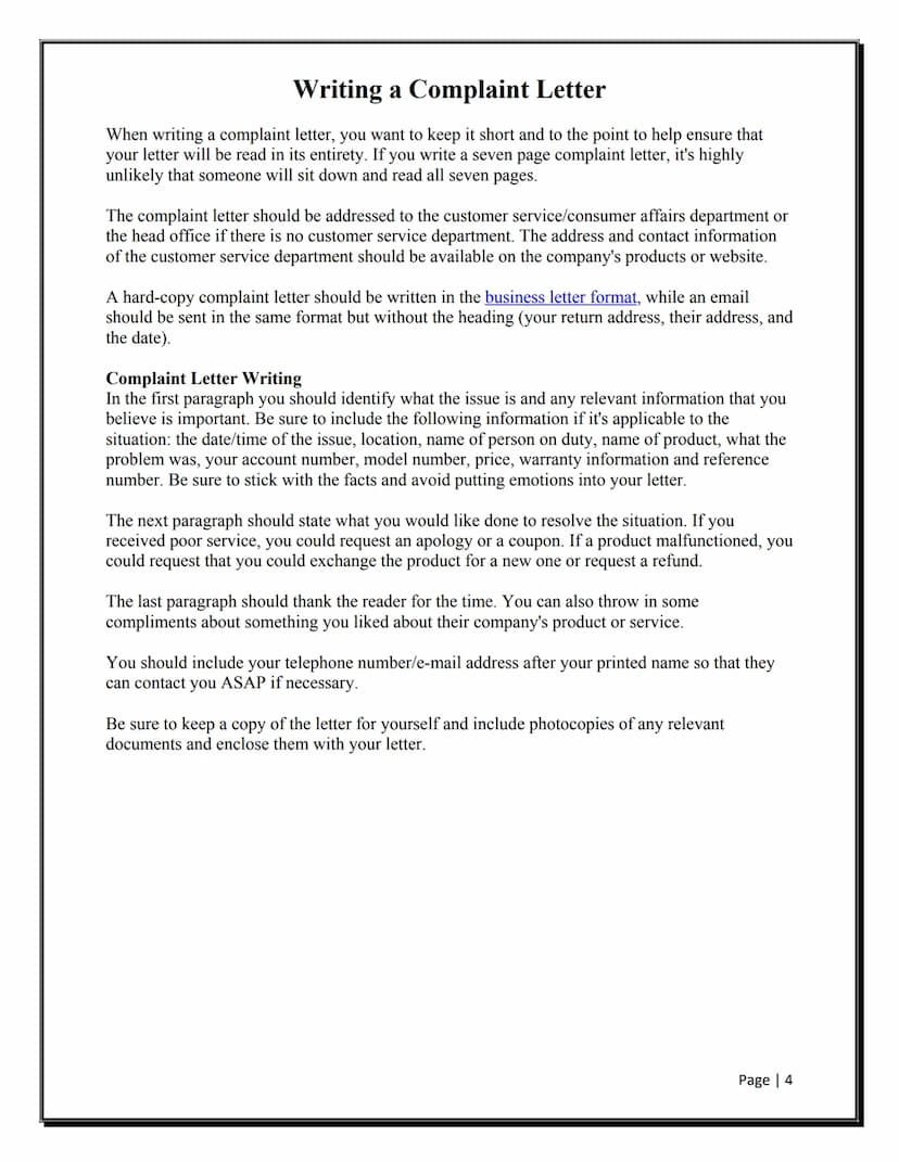 Useful phrases for formal letter writing
Salutation
Starting
Referring to previous
contact
Making a request
Offering help
WRITING BUSINESS L