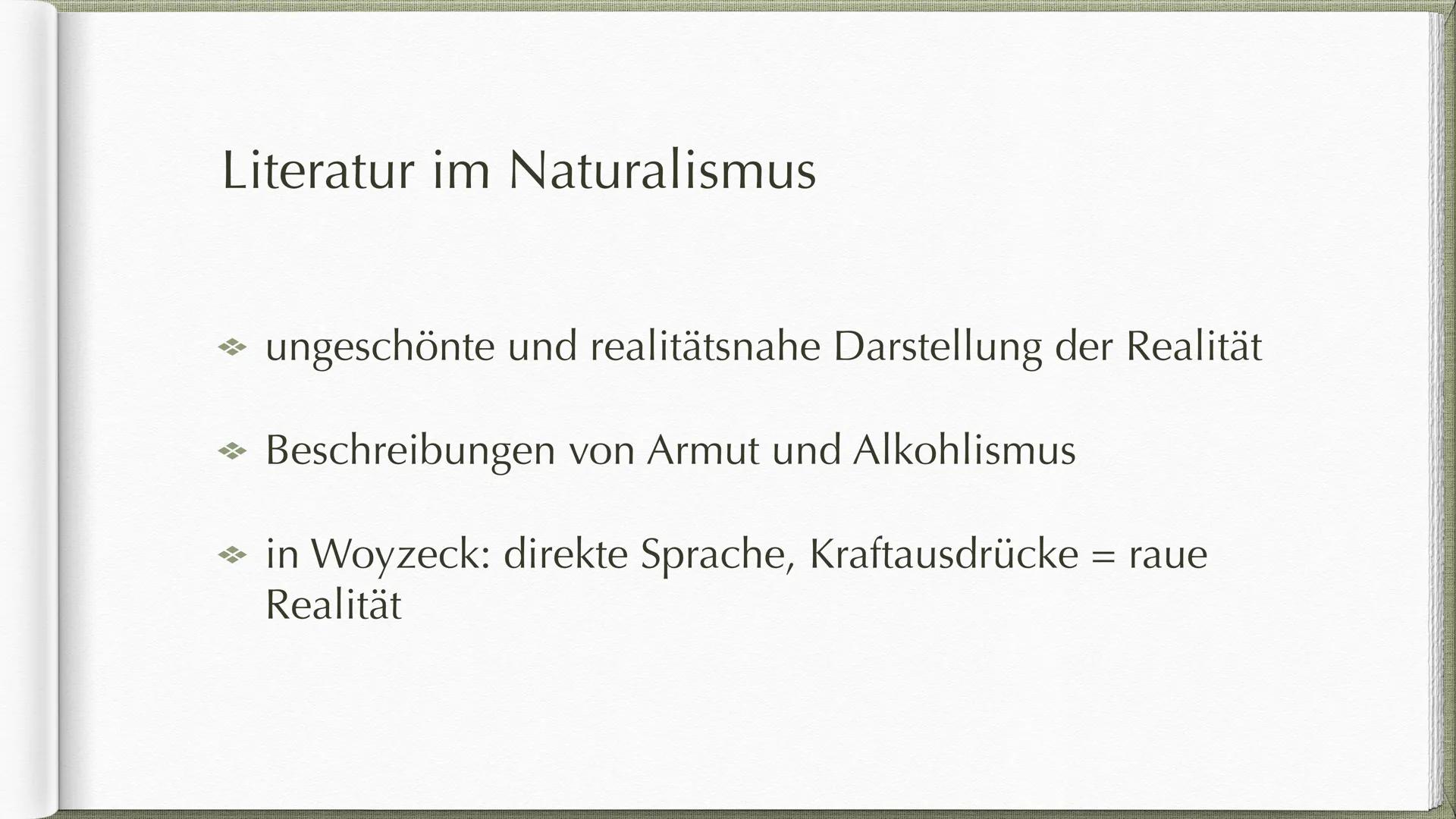  Georg Büchner und
Woyzeck als offenes Drama GLIEDERUNG
→ Die 3 aristotelischen Einheiten
→ Geschlossenes und offenes Drama - nach
Gustav Fr