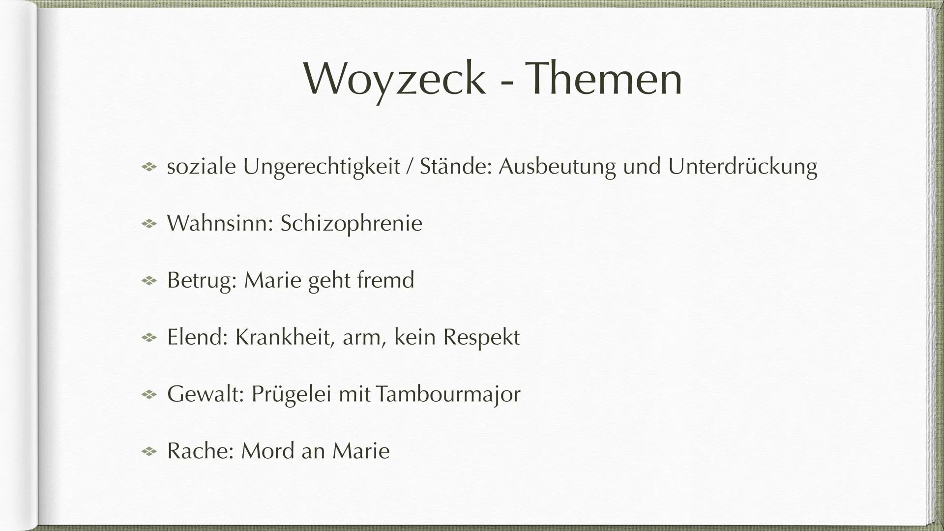  Georg Büchner und
Woyzeck als offenes Drama GLIEDERUNG
→ Die 3 aristotelischen Einheiten
→ Geschlossenes und offenes Drama - nach
Gustav Fr