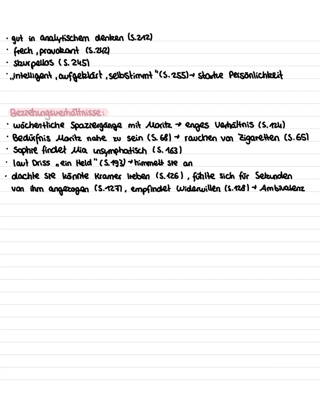 Mia Holl
Allgemeine Infos:
·34 Jahre alt (S.85)
erfolgreiche Biologin" (S. 19)
•„Idealbiographie" (s. 191
.
●
●
•
ebensogut vierzig wie zwan