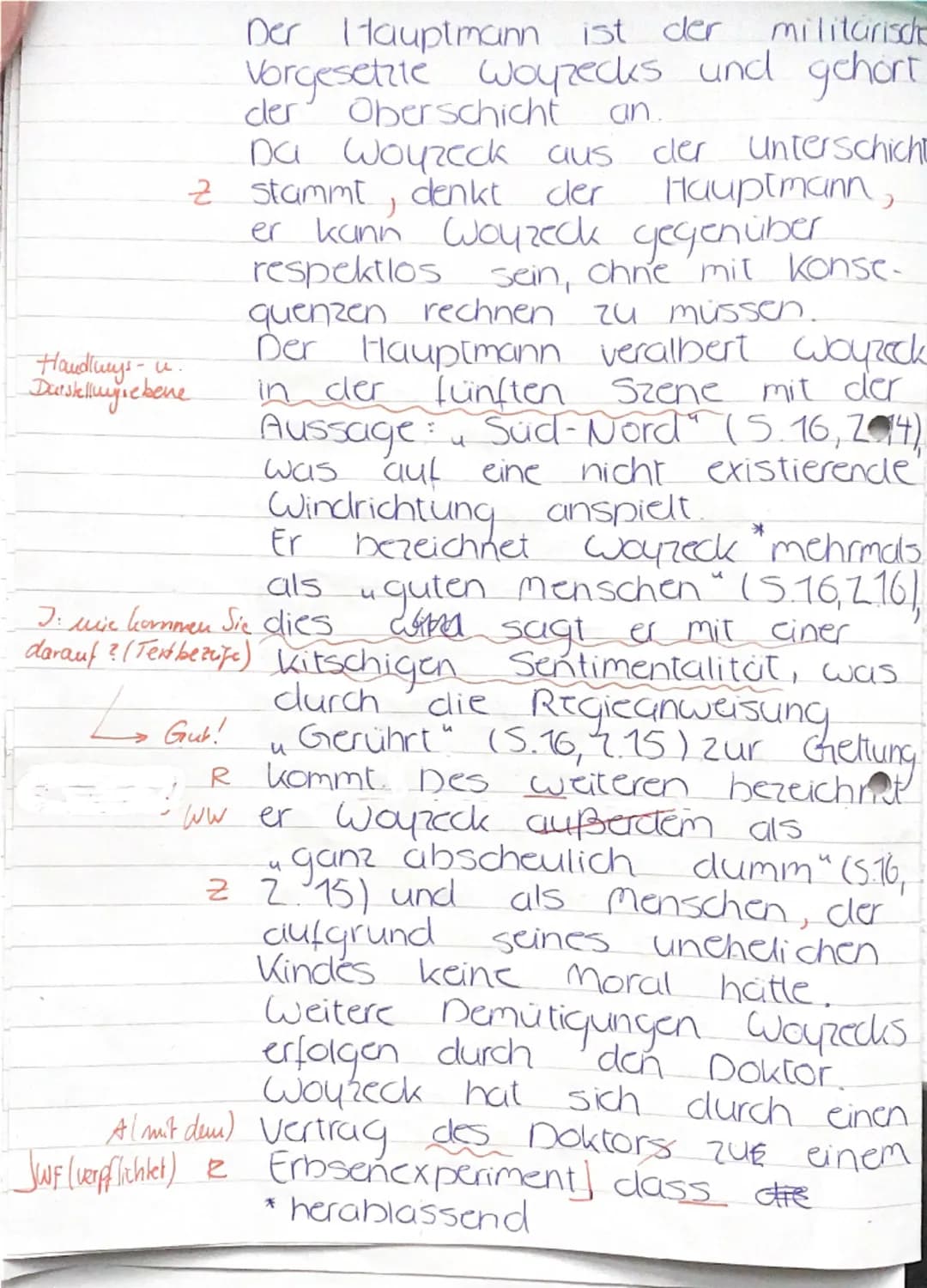 Fach
D
Klasse
eA M1
Lehrer
Arbeit Nr.
2
Semester 3: Georg Büchner: Woyzeck
(Vorabitur)
Name: Flen
Datum:
24 11 23
Hilfsmittel: Duden, Woyzec