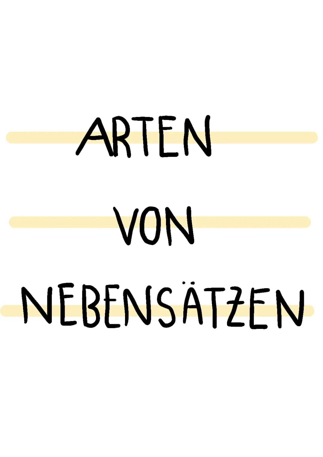 Verschiedene Arten von Nebensätzen