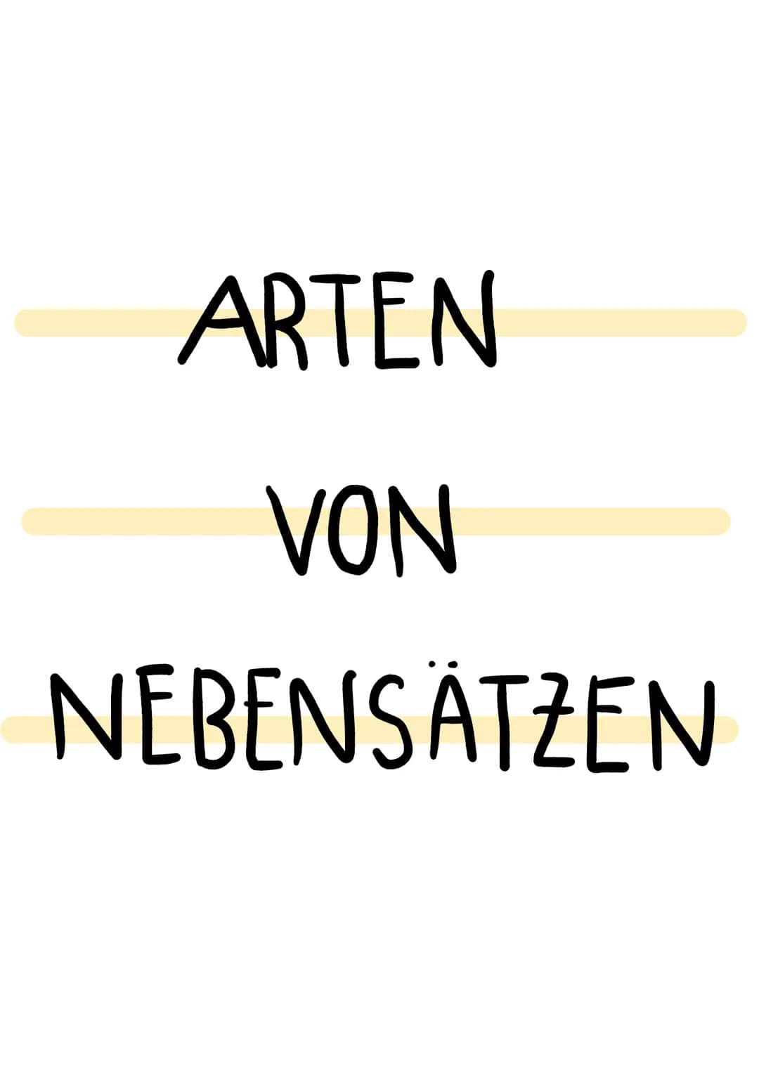 ARTEN
VON
NEBENSÄTZEN ADVERBIALSATZE
Adverbialsätze sind Gliedsätze, weil sie im Satz die Stelle einer adverbialen Bestimmung einnehmen.
Sie