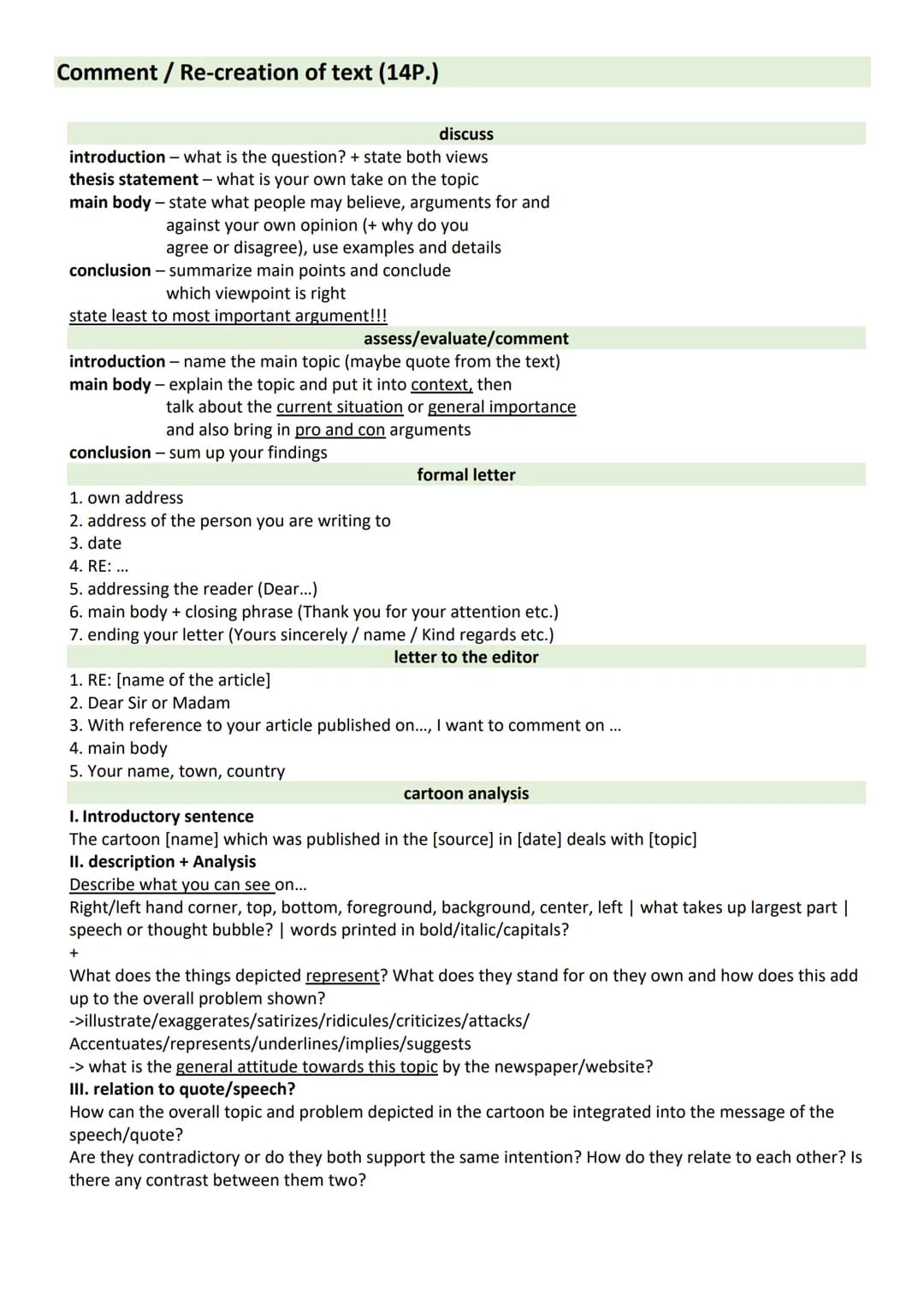 Comprehension (12P.)
Einleitungssatz:
-> Hinführung zum Themenschwerpunkt der Aufgabenstellung
The text/excerpt/novel/short story/drama/poem
