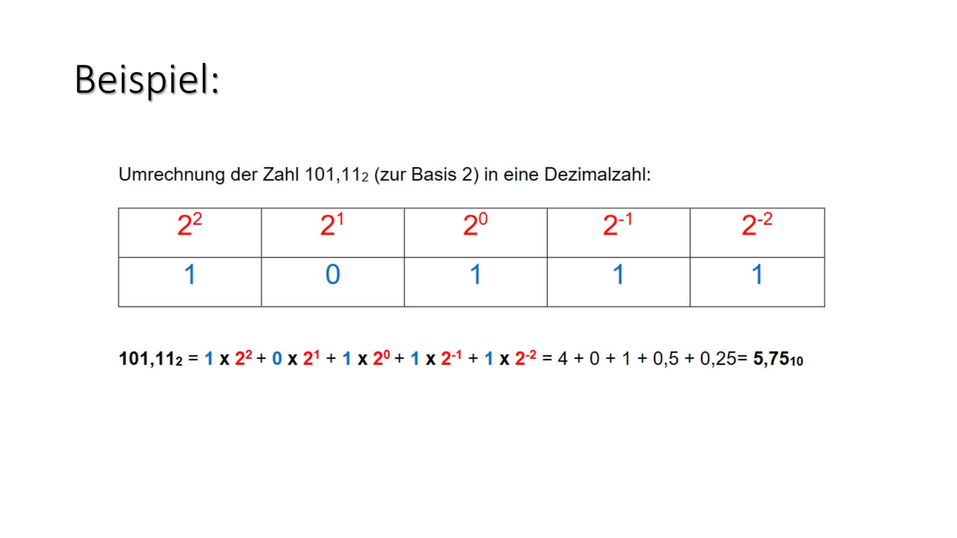 Zahlensysteme 3
Binärsystem # Binärsystem Information:
Ein Binärsystem oder auch Dualsystem bezeichnet ein Zahlensystem, das als Basis
die Z