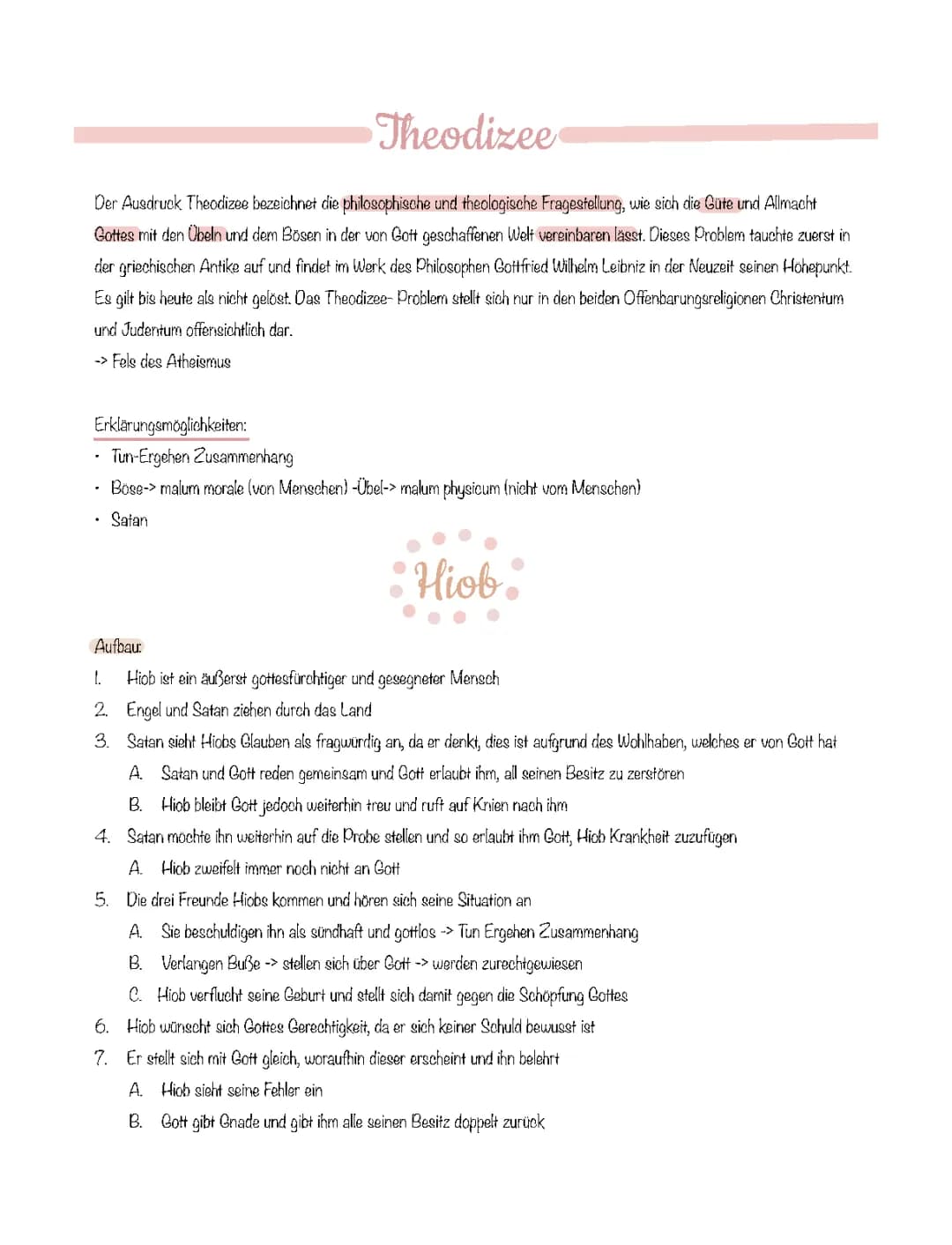 Theodizee und Hiob 