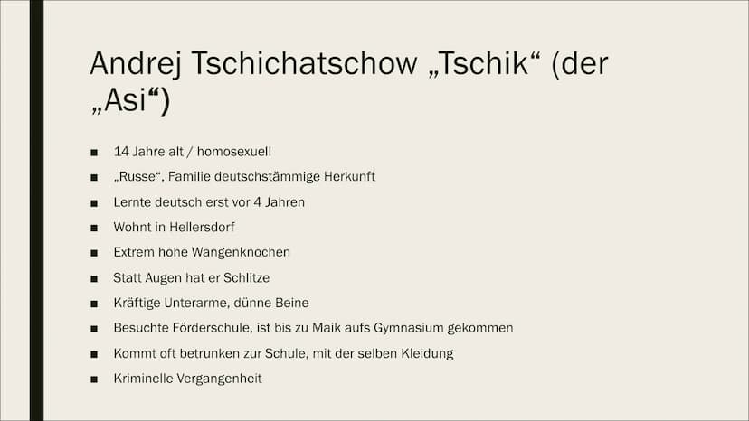 999
ro
ro
ro
tschick
roman
WOLFGANG HERRNDORF
TSCHICK
Roman
von Wolfang Herrndorf Quiz zum Buch ,,Tschick"
• Welche Figur hat ein Suchtprobl
