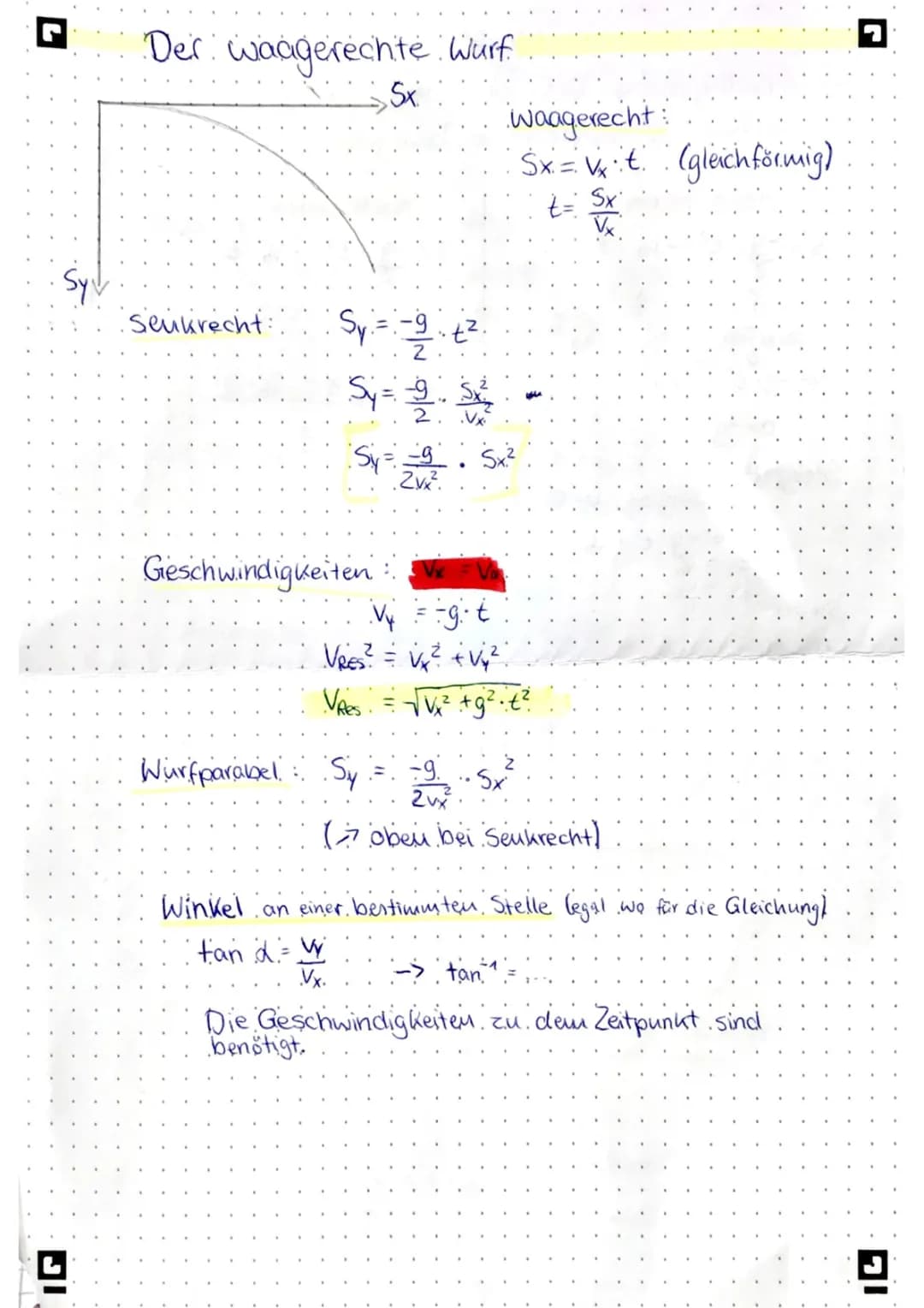 Waagerechter Wurf 